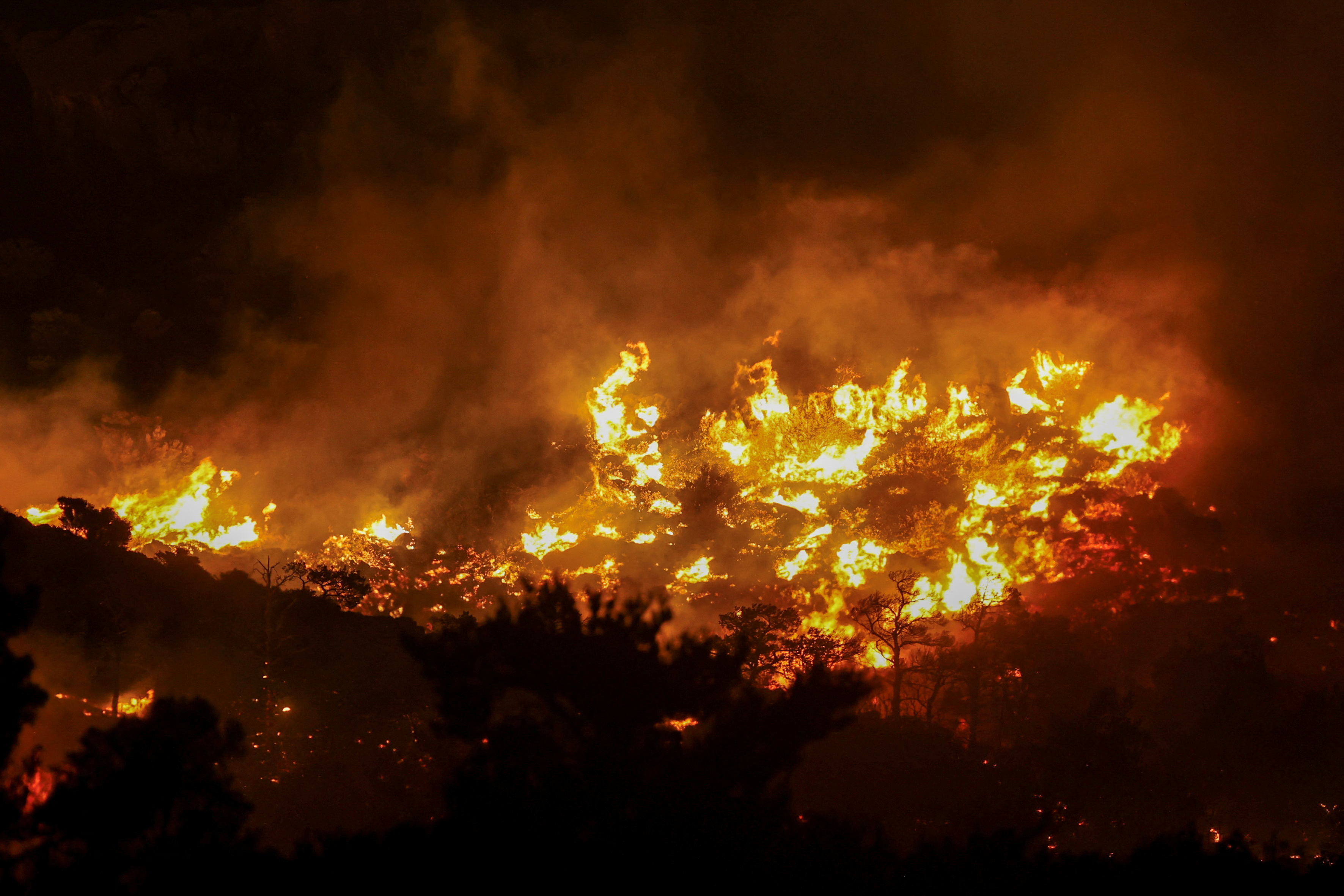 Na vzhodni Kreti divja požar.