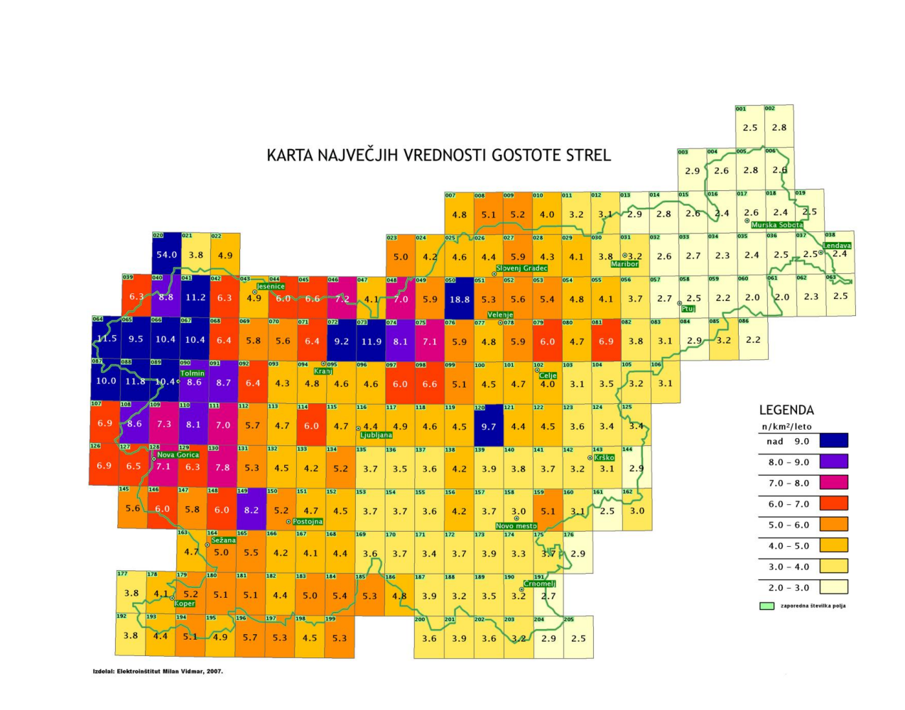 Udari strel Slovenija 2007 Foto Zajem zaslona GOV SI MNVP