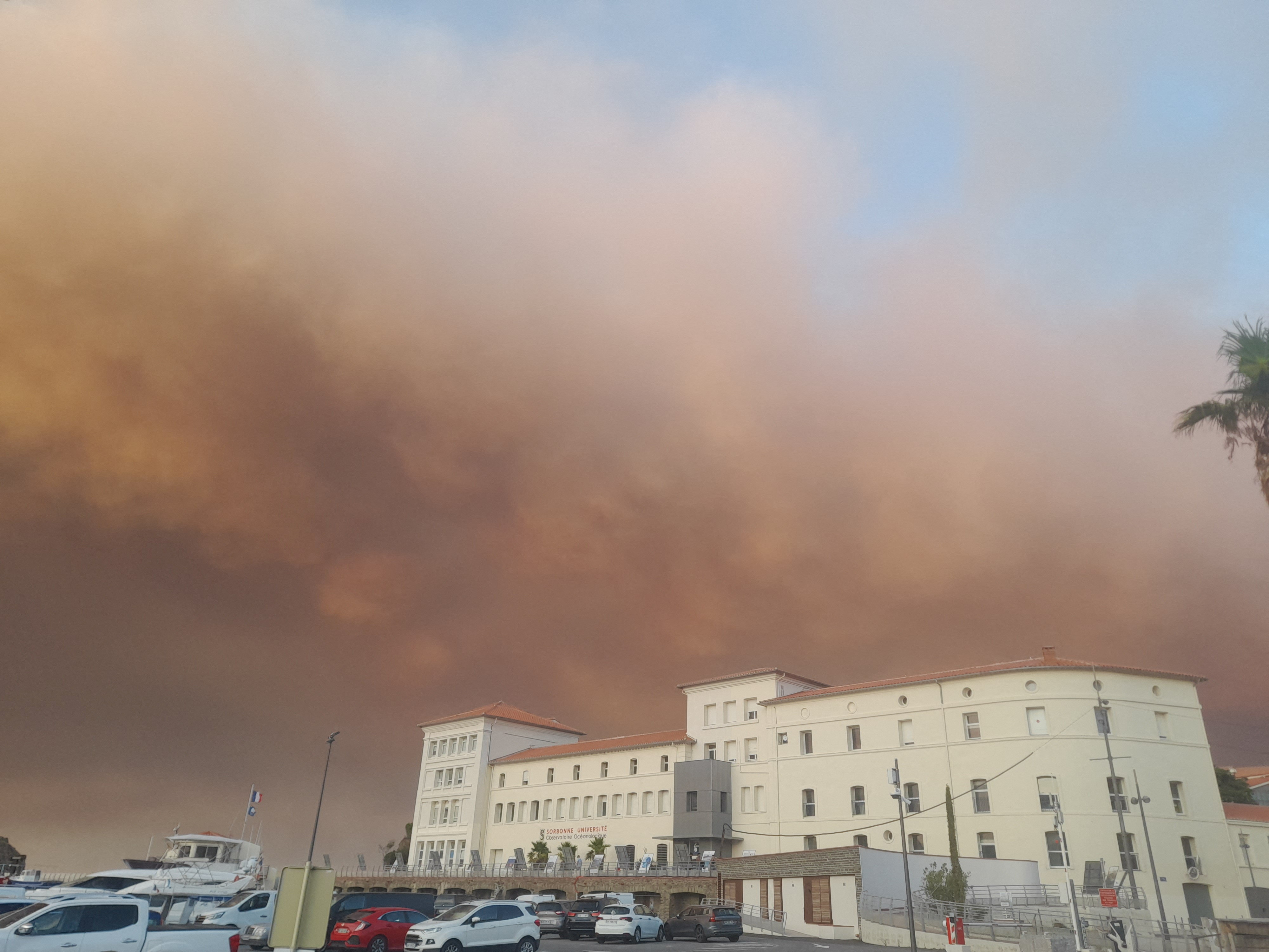 Dim gozdnega požara v Ribauteu.