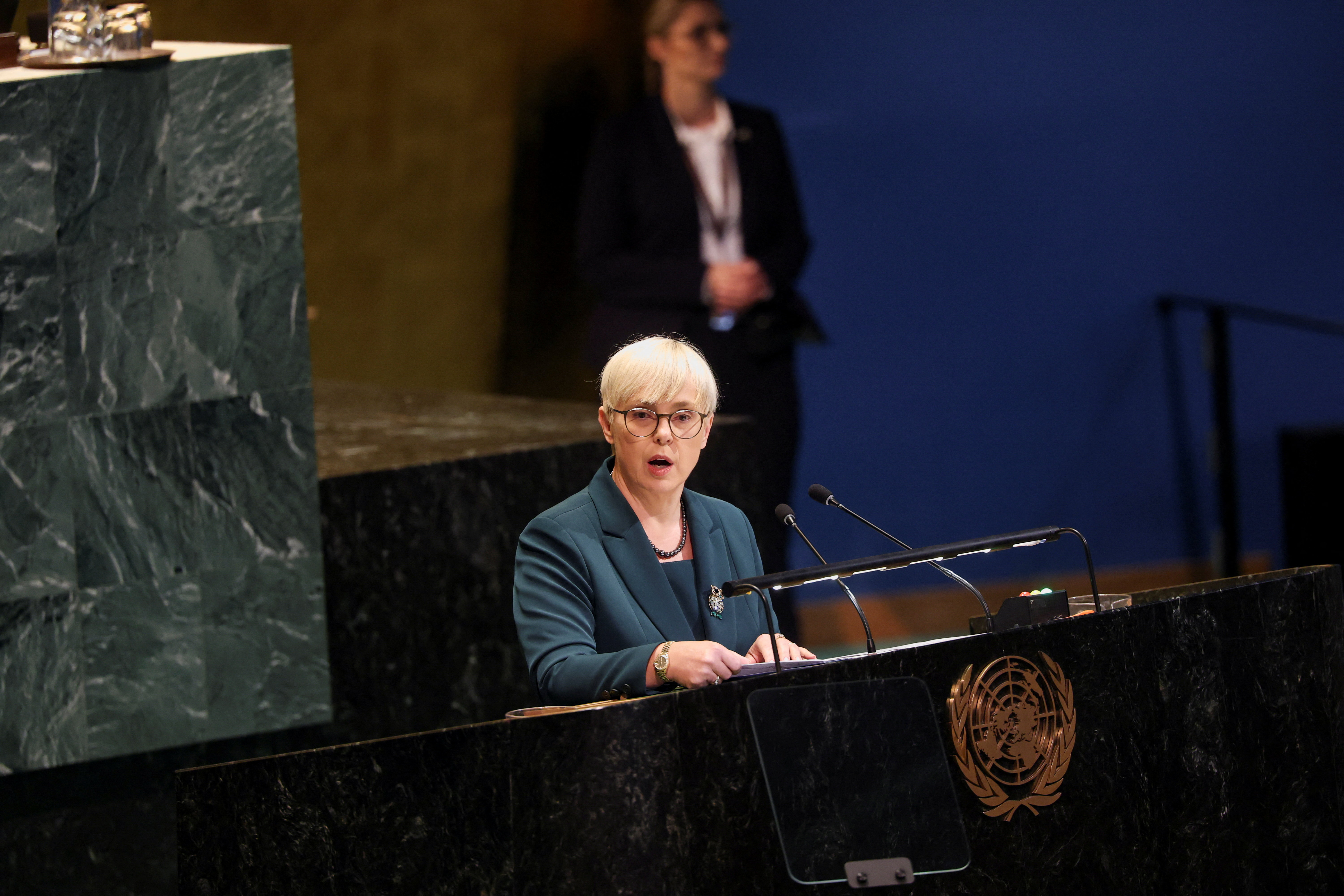 Predsednica Nataša Pirc Musar na zasedanju Generalne skupščine