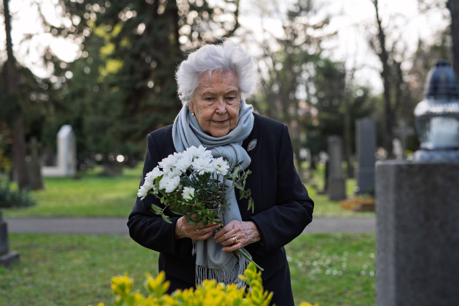 vdova pokopališče grob cvetje dan mrtvih Foto PROFIMEDIA