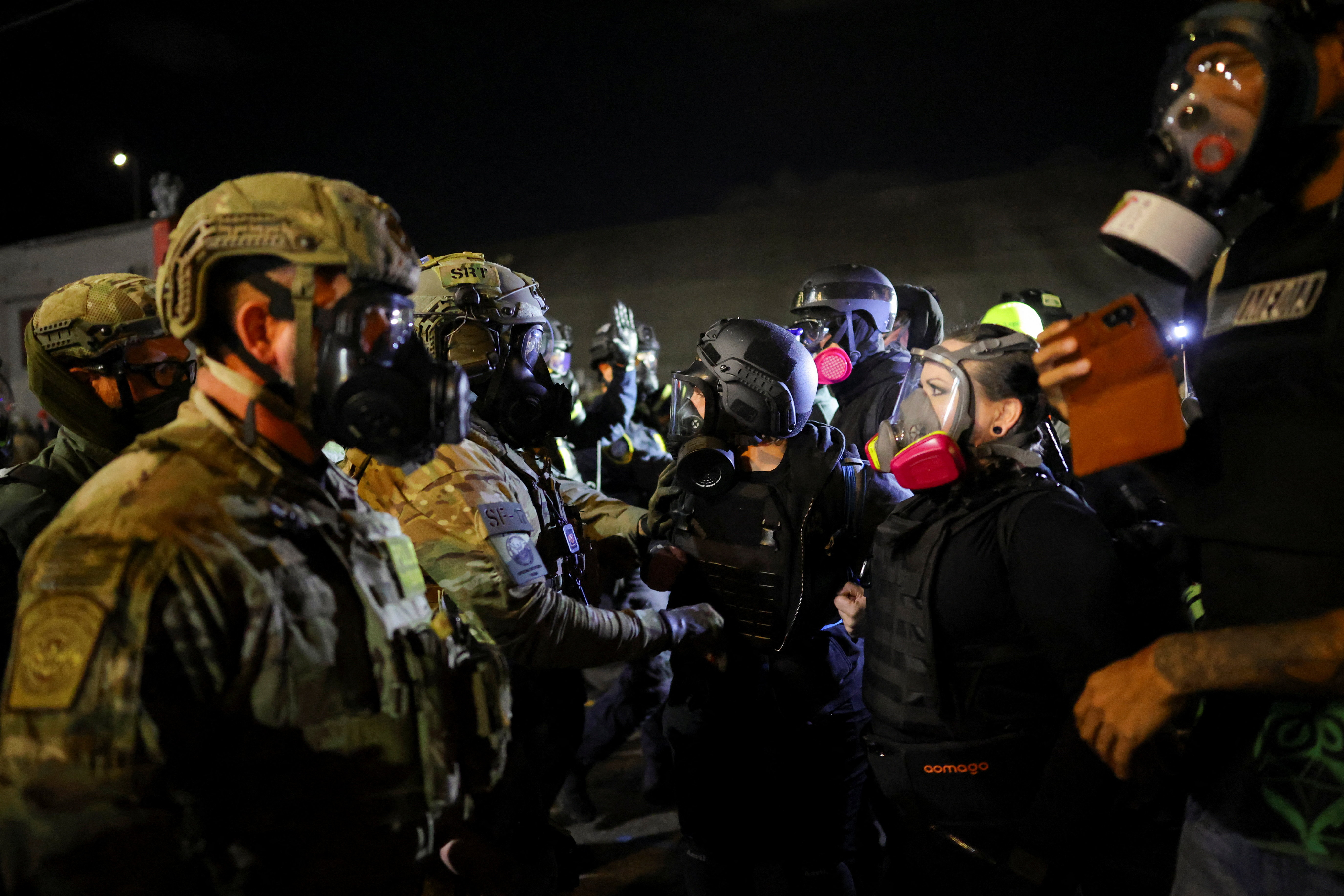 Protestniki ter policija v Portlandu