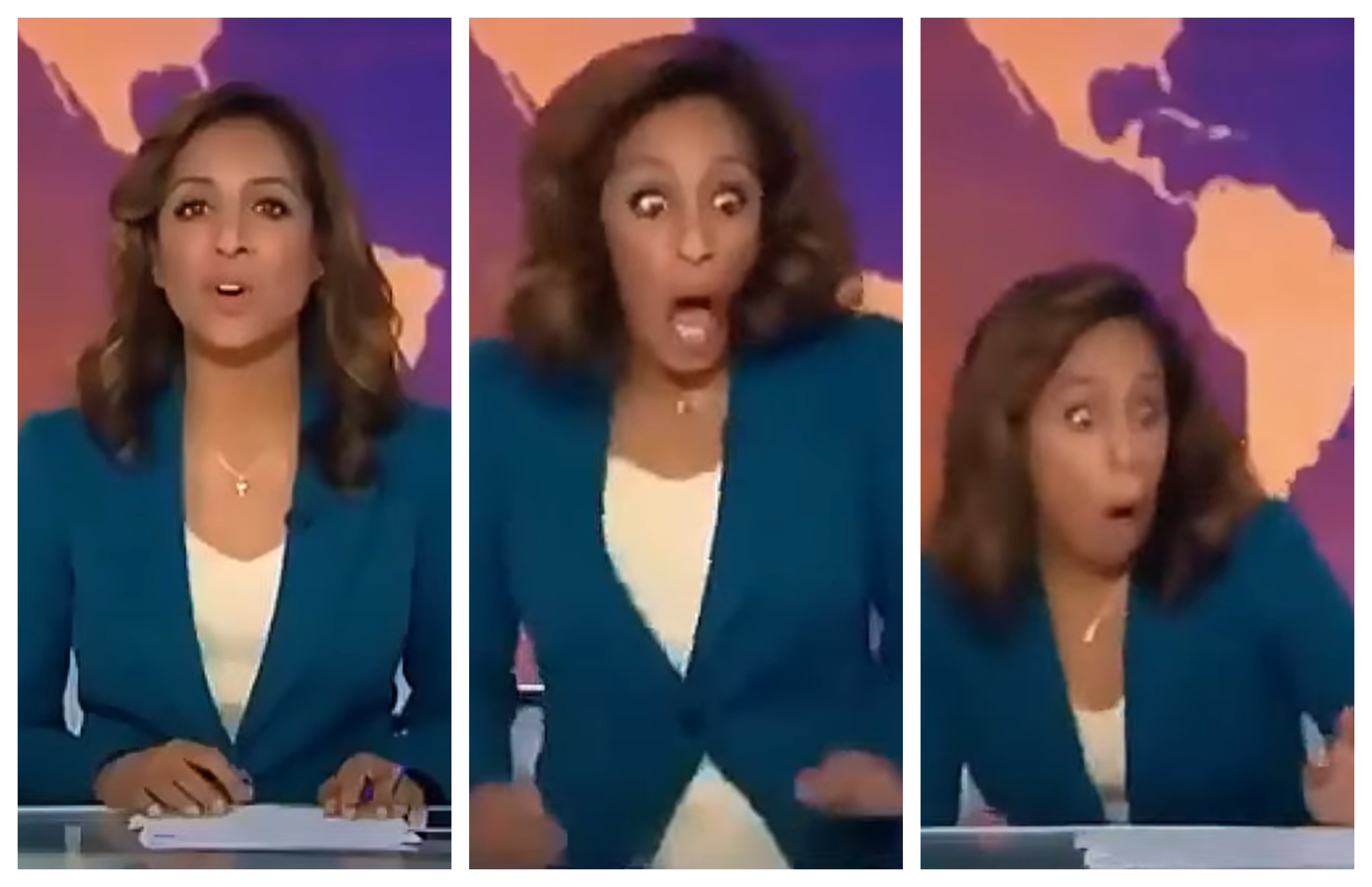 TV voditeljico Al Jazeere je prestrašila podgana miš ki je stekla čez njeno mizo v studiu