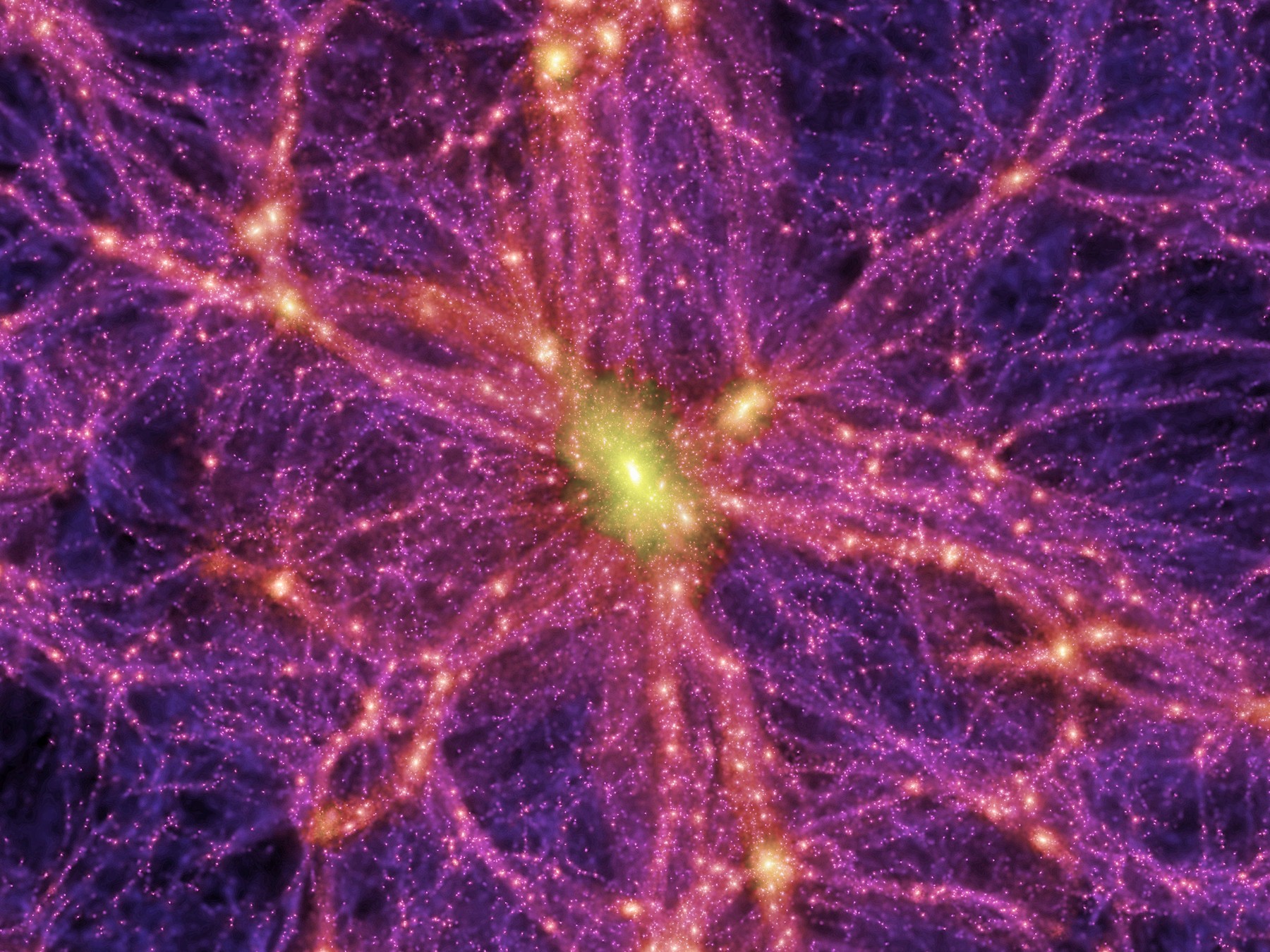 računalniška simulacija razporejenosti temne snovi v vesolju