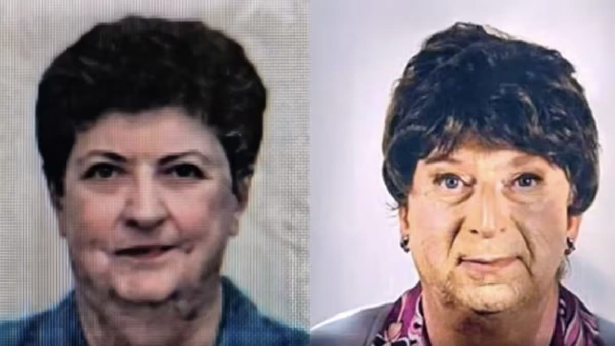 Pokojna Graziella Dall'Oglio (L) in njen sin (D), ki se je preoblačil vanjo, da prevaral oblasti in obdržal pokojnino