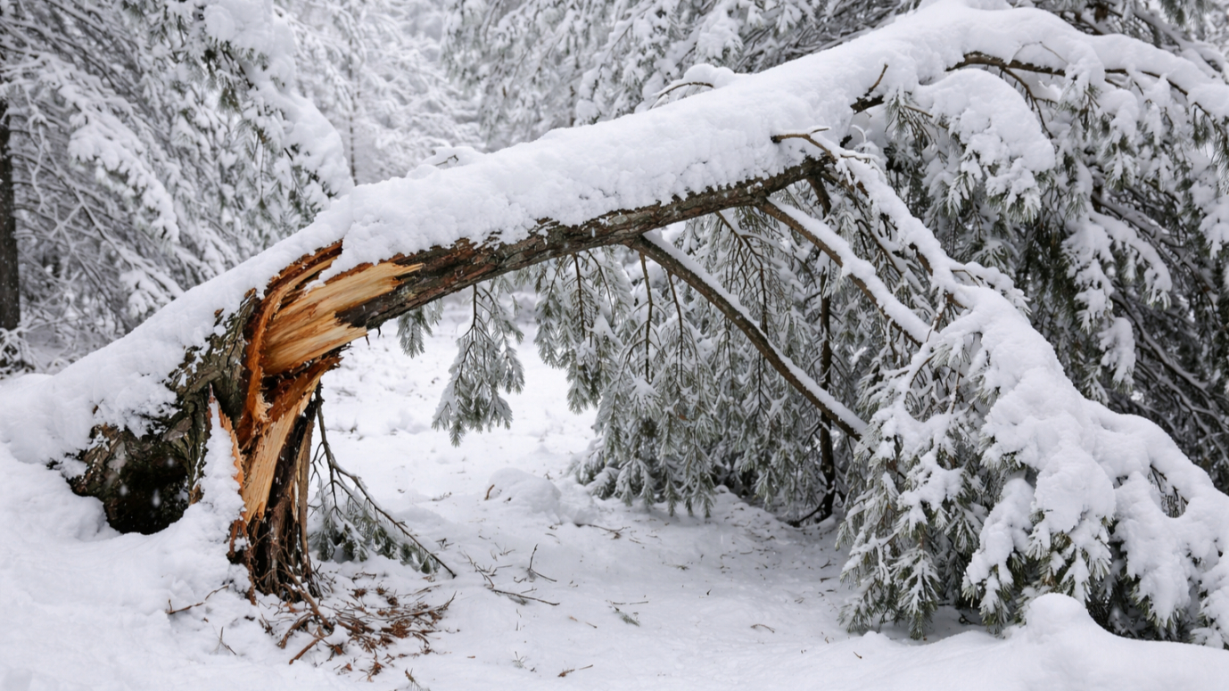 Zlomljena snežna veja