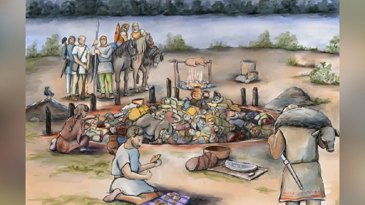 rekonstrukcija množičnega grobišča v Gomolavi, Srbija, 9. stoletje pr.n.š.