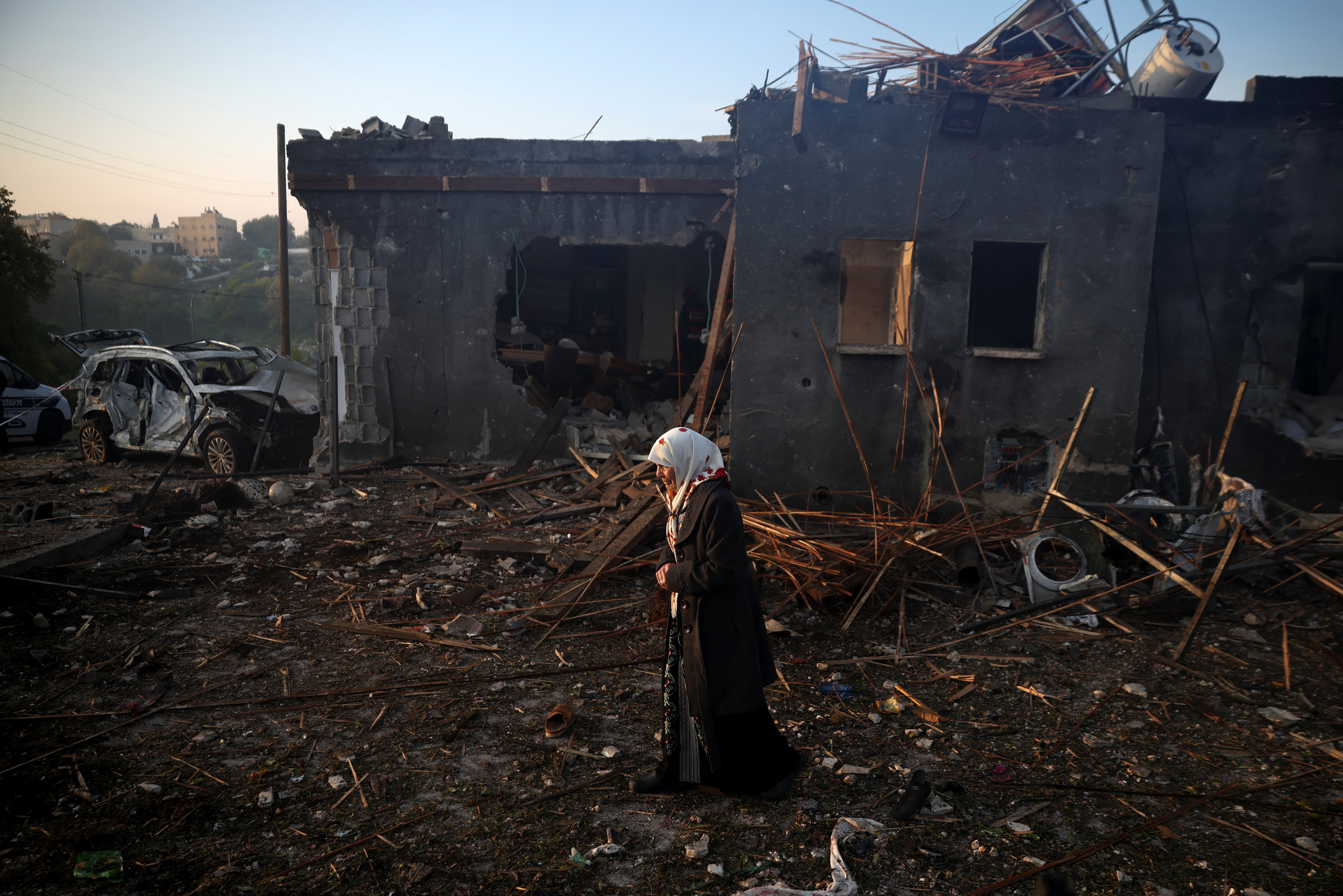 Posledice raketnega napada na sever Izraela