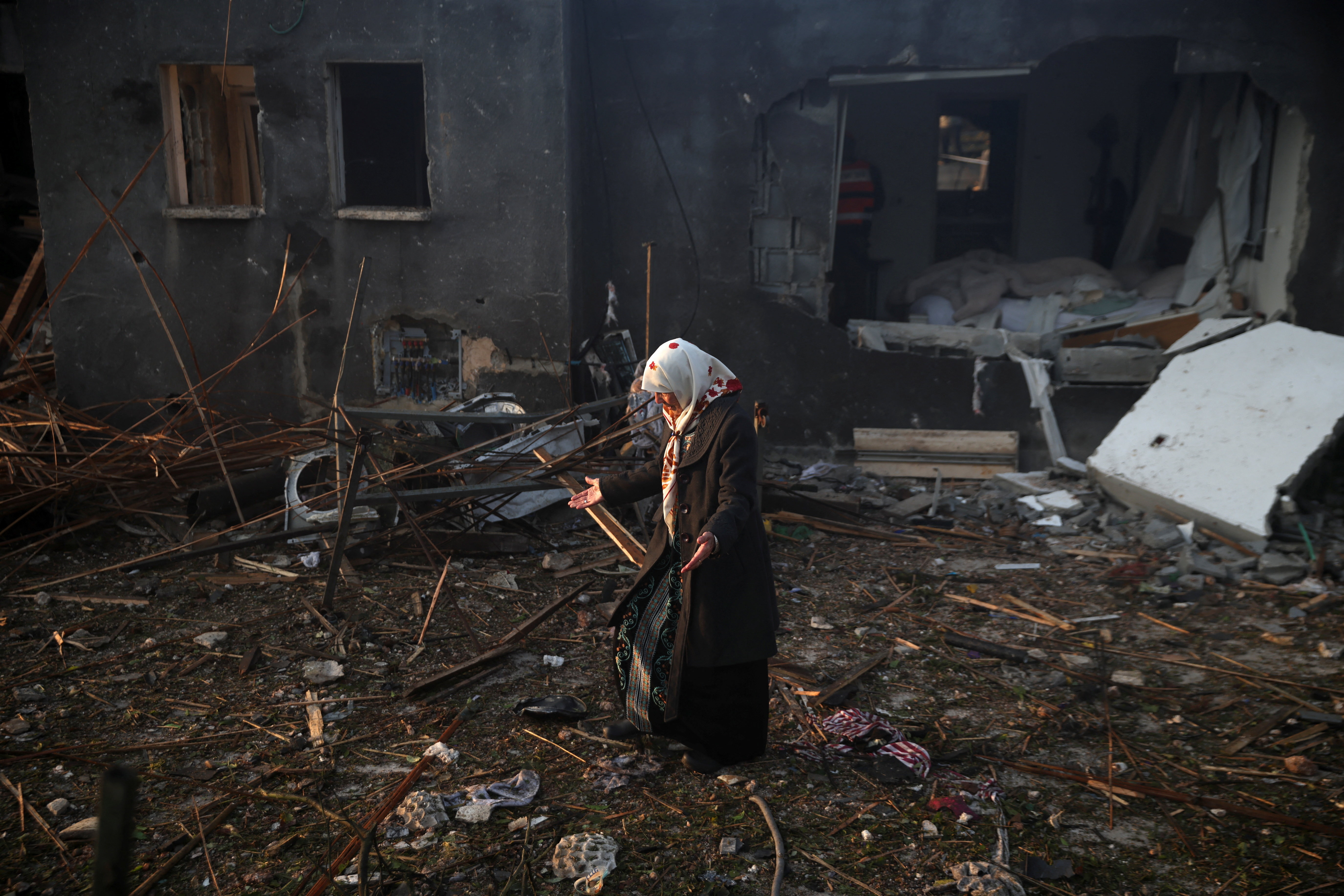 Posledice raketnega napada na sever Izraela