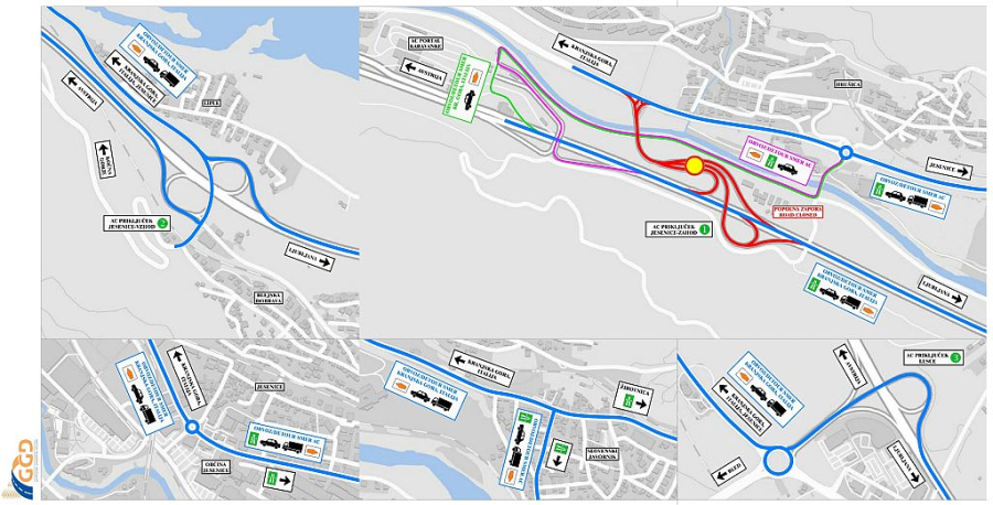Popolna zapora avtocestnega priključka Jesenice – zahod