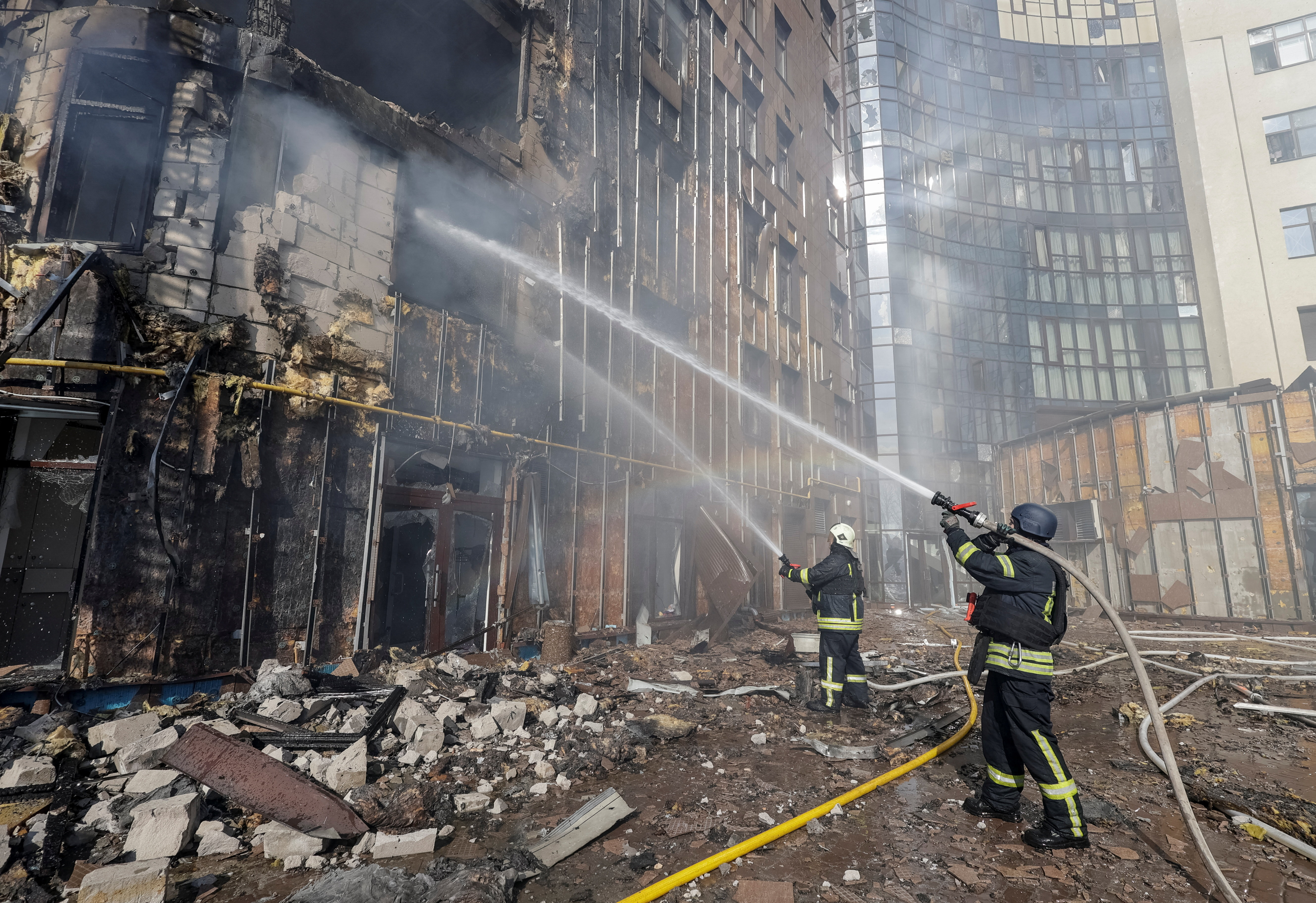 Posledice četrtkovega ruskega napada na Harkov