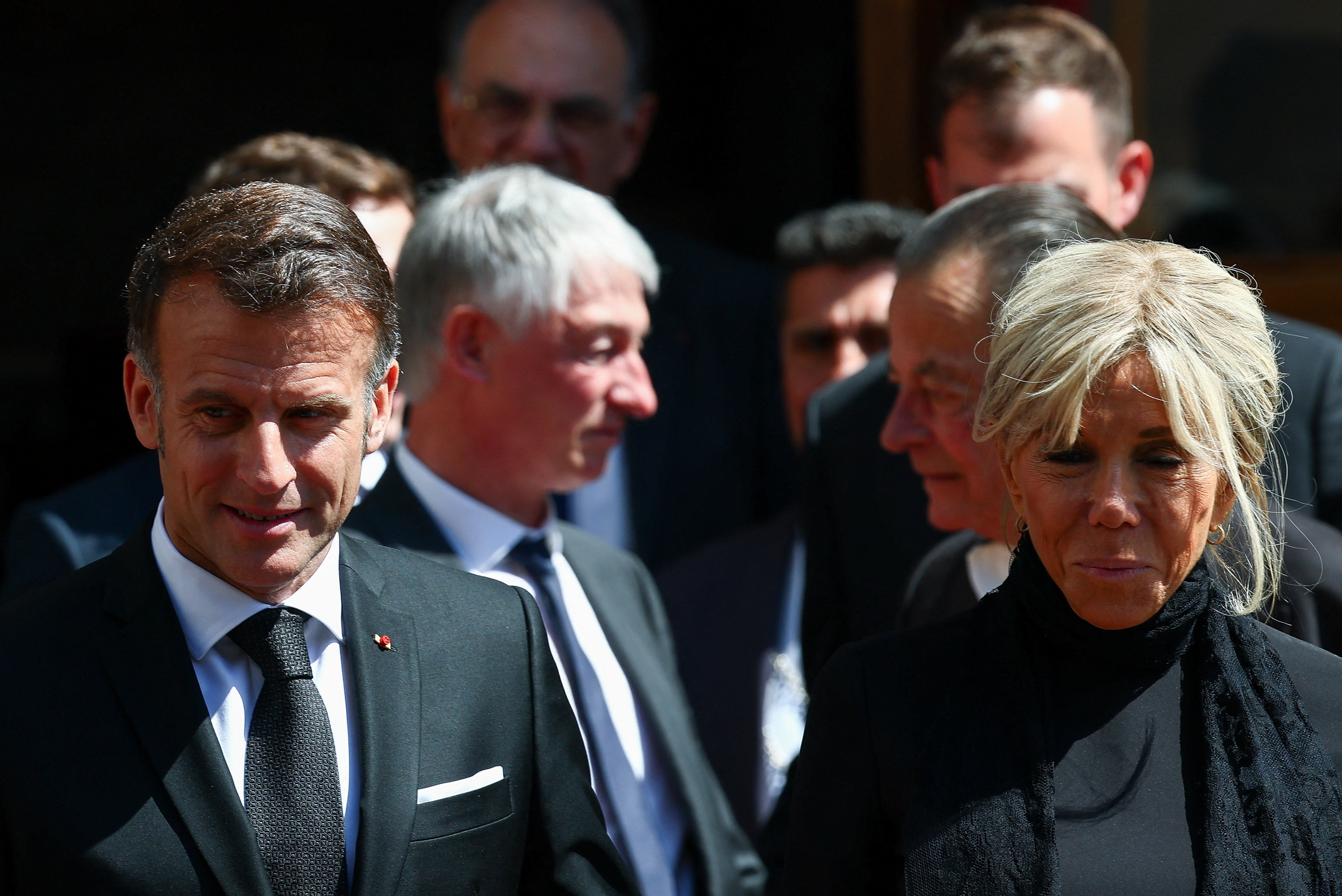 French President Emmanuel Macron and his wife Brigitte Macron