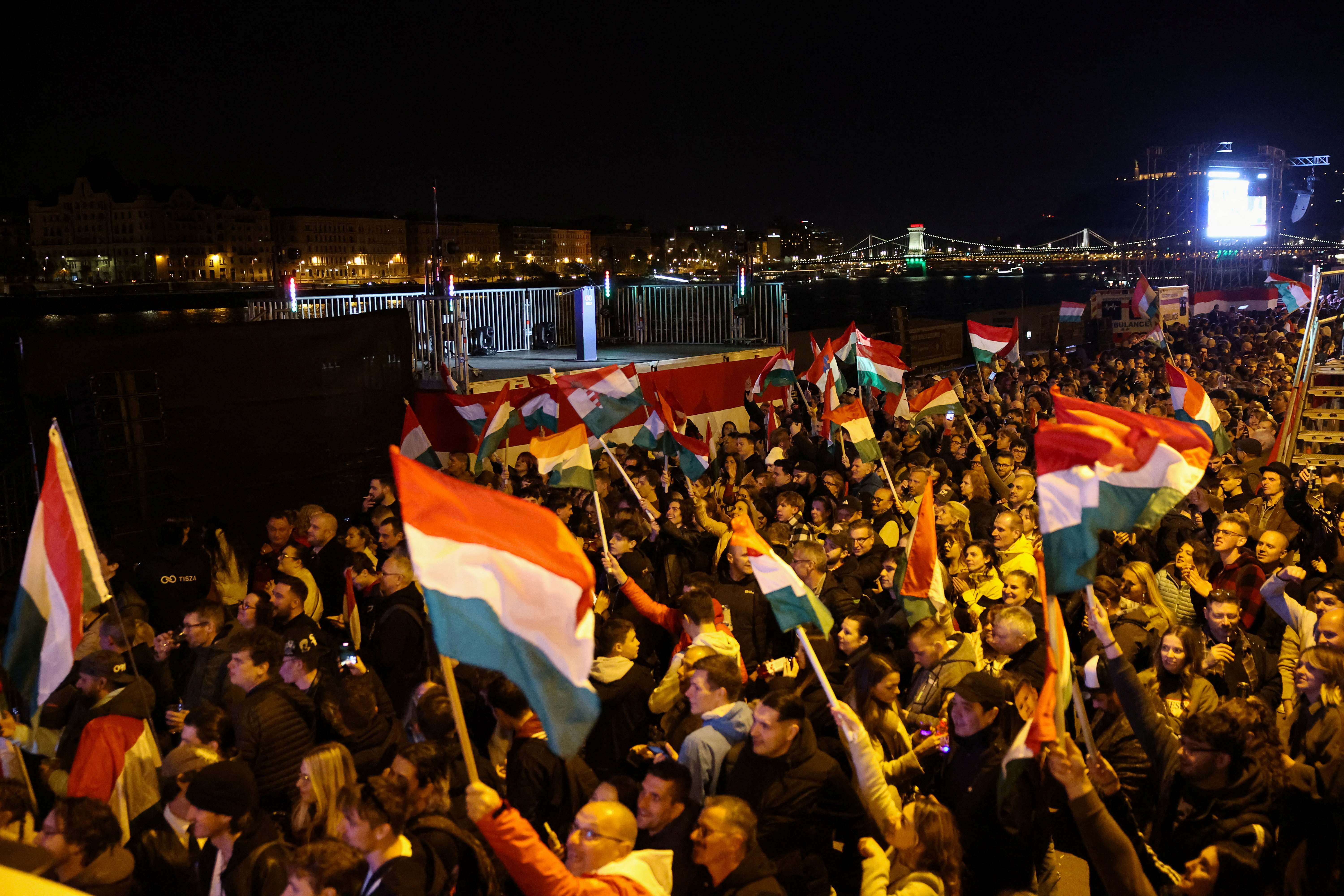 Veselje podpornikov Petra Magyarj