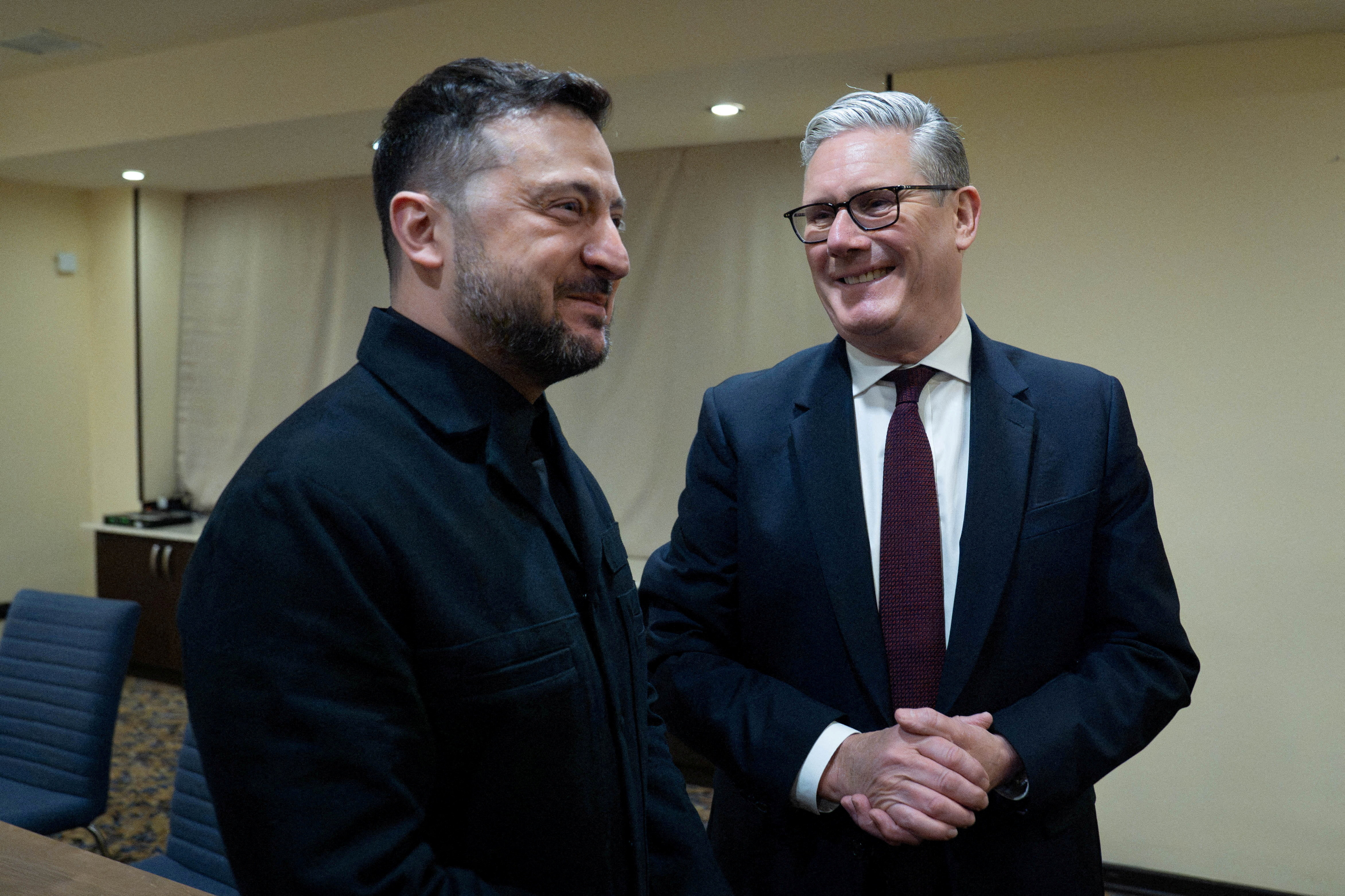 Volodimir Zelenski in Keir Starmer