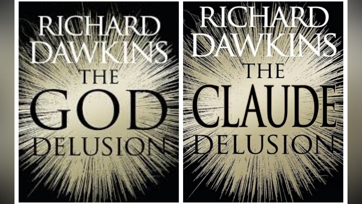 preoblikovana naslovnica knjige The God Delusion (Bog kot zabloga) Richarda Dawkinsa