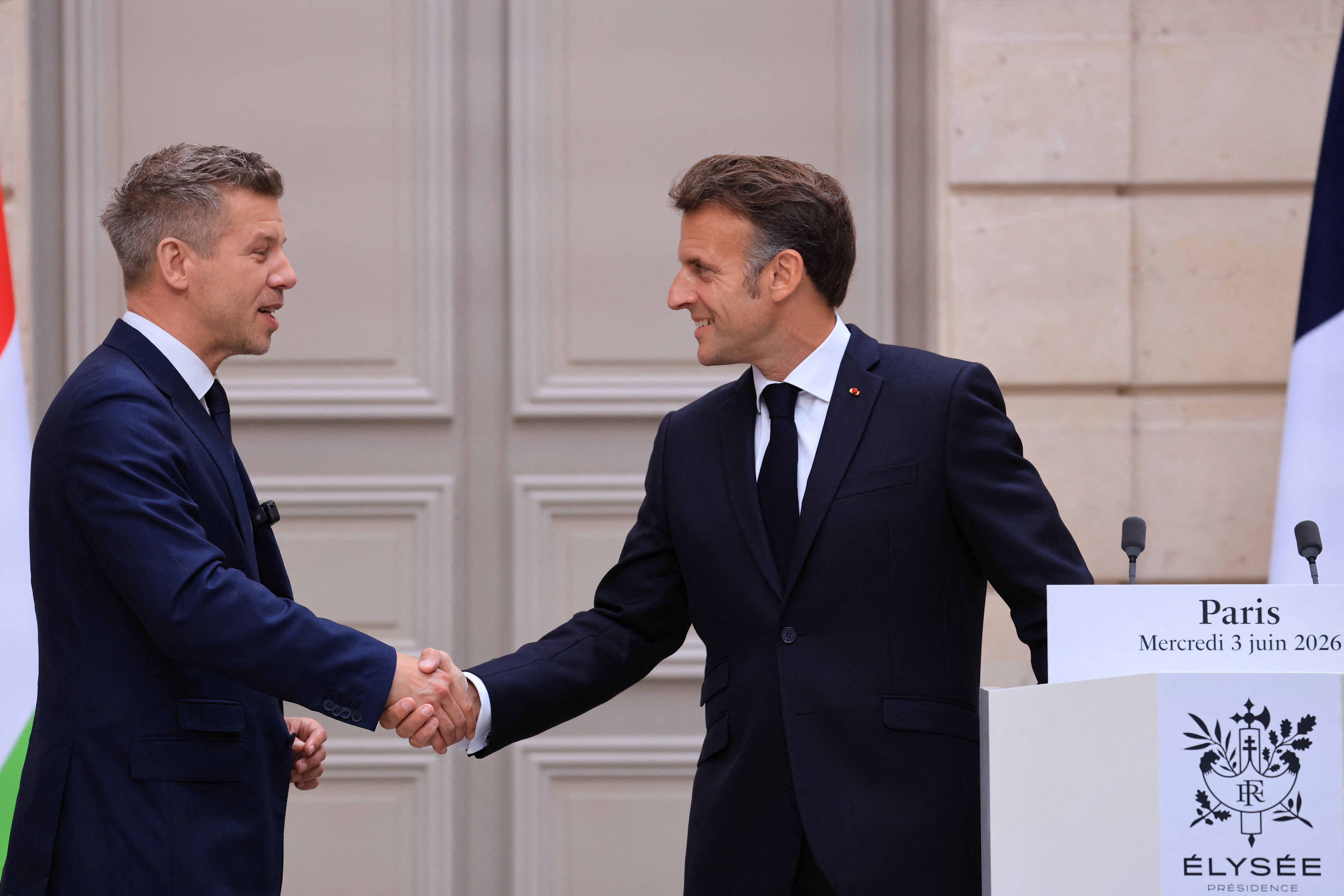 Peter Magyar in Emmanuel Macron