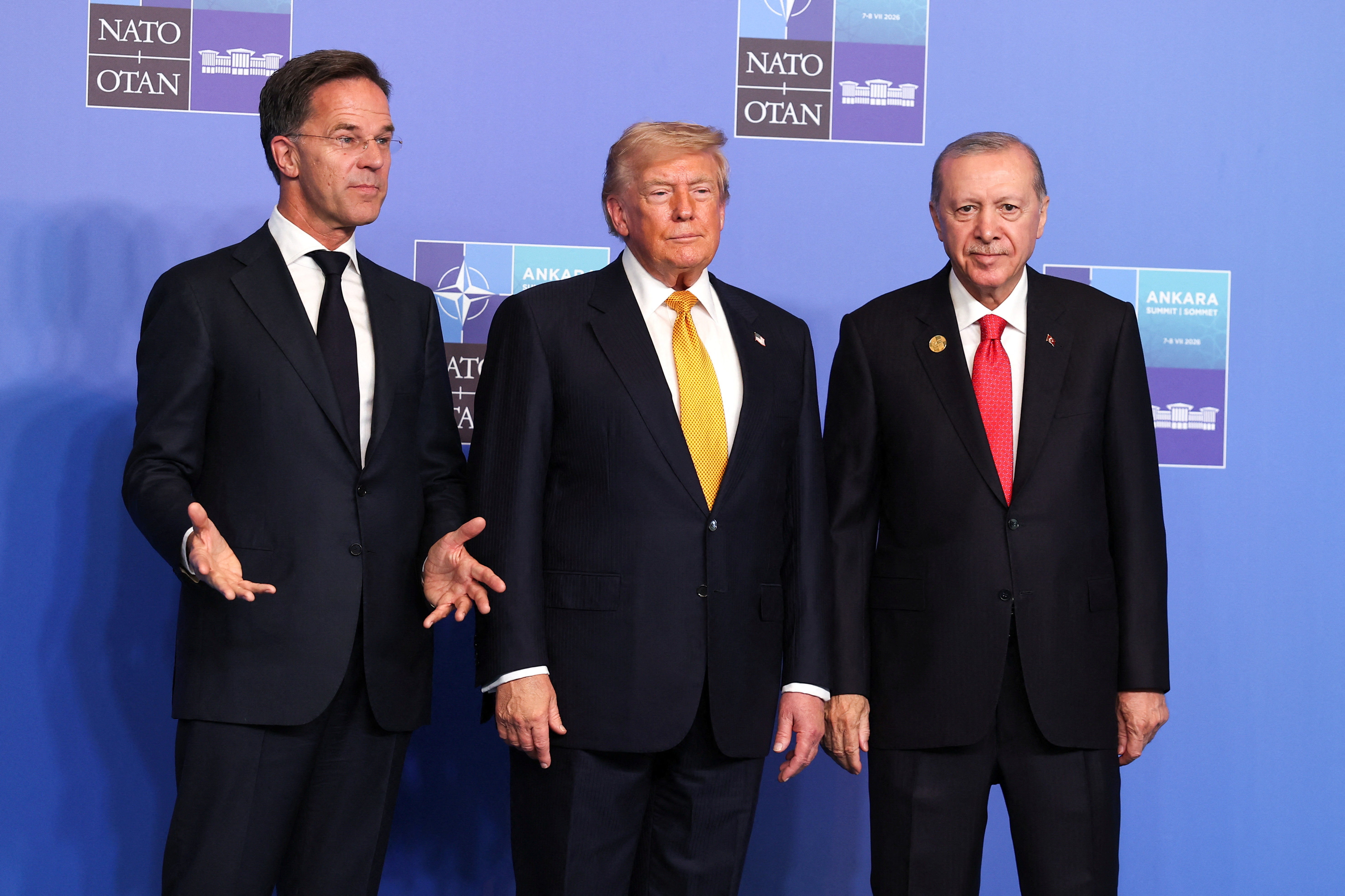 Donald Trump, Mark Rutte, Recep Tayyip Erdogan