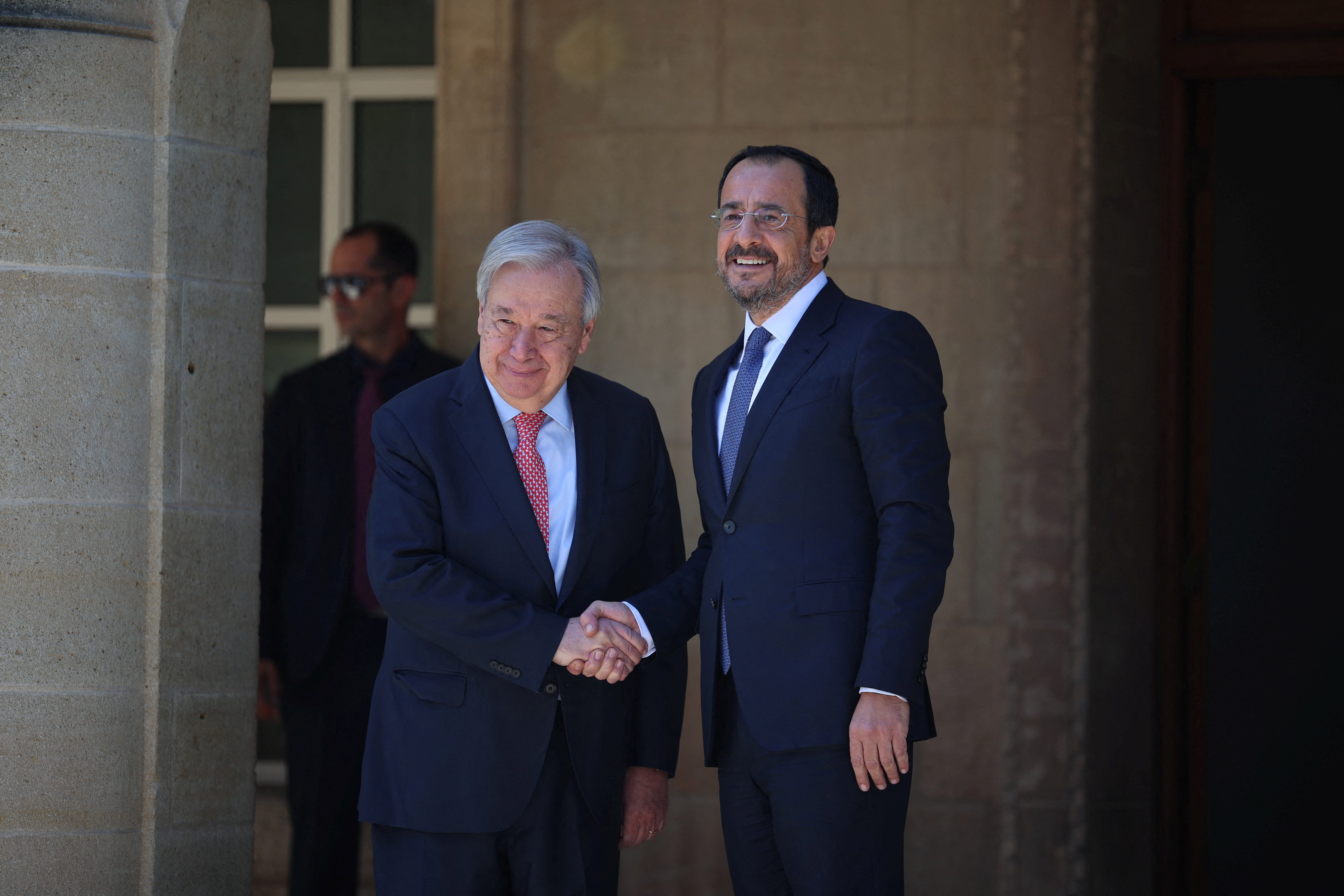 Antonio Guterres in predsednik Cipra Nikos Hristodulides