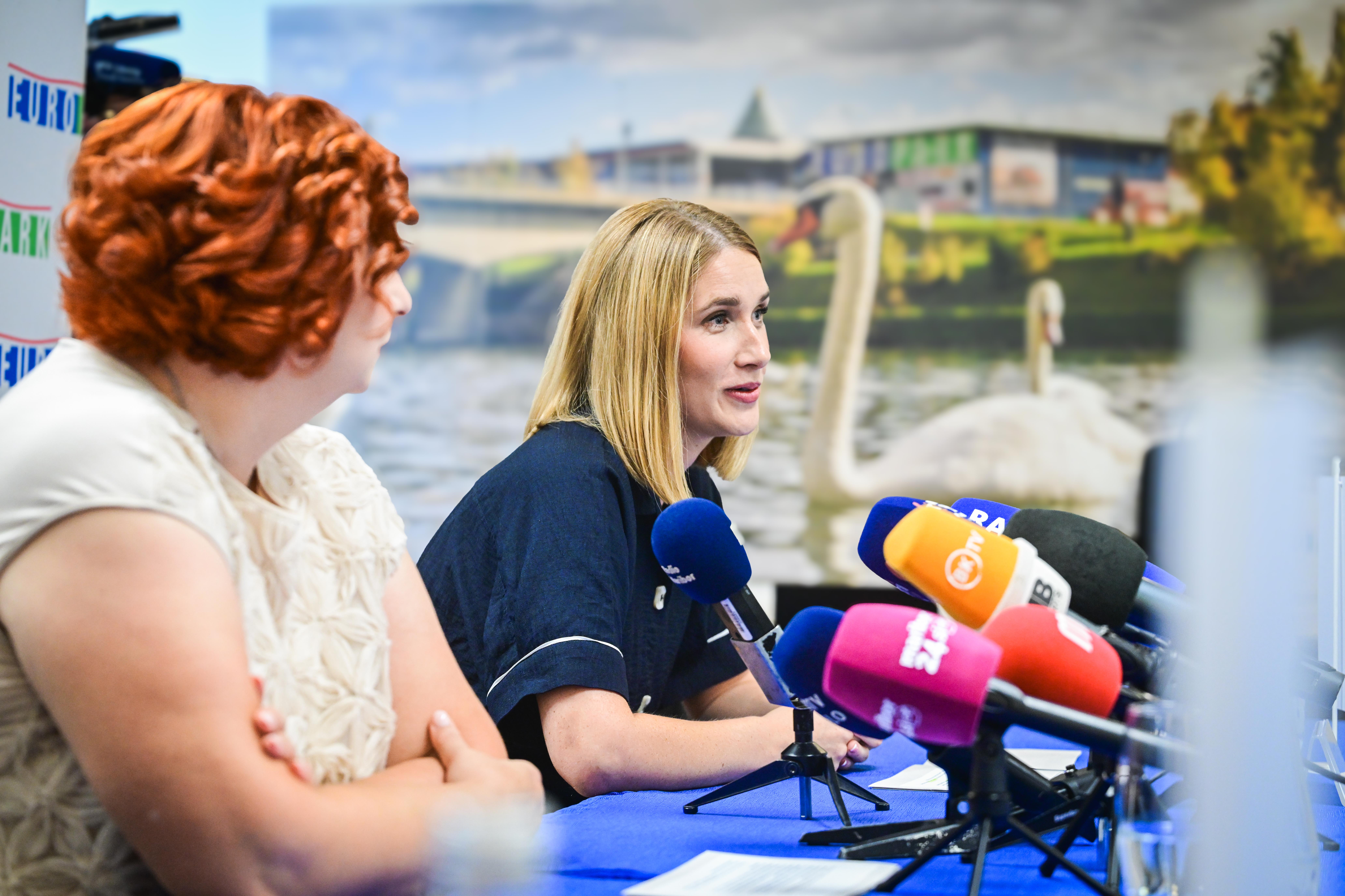 Vanja Bele Kovačič, vodja marketinga v Europarku Maribor, med novinarsko konferenco (foto_Marko Pigac)