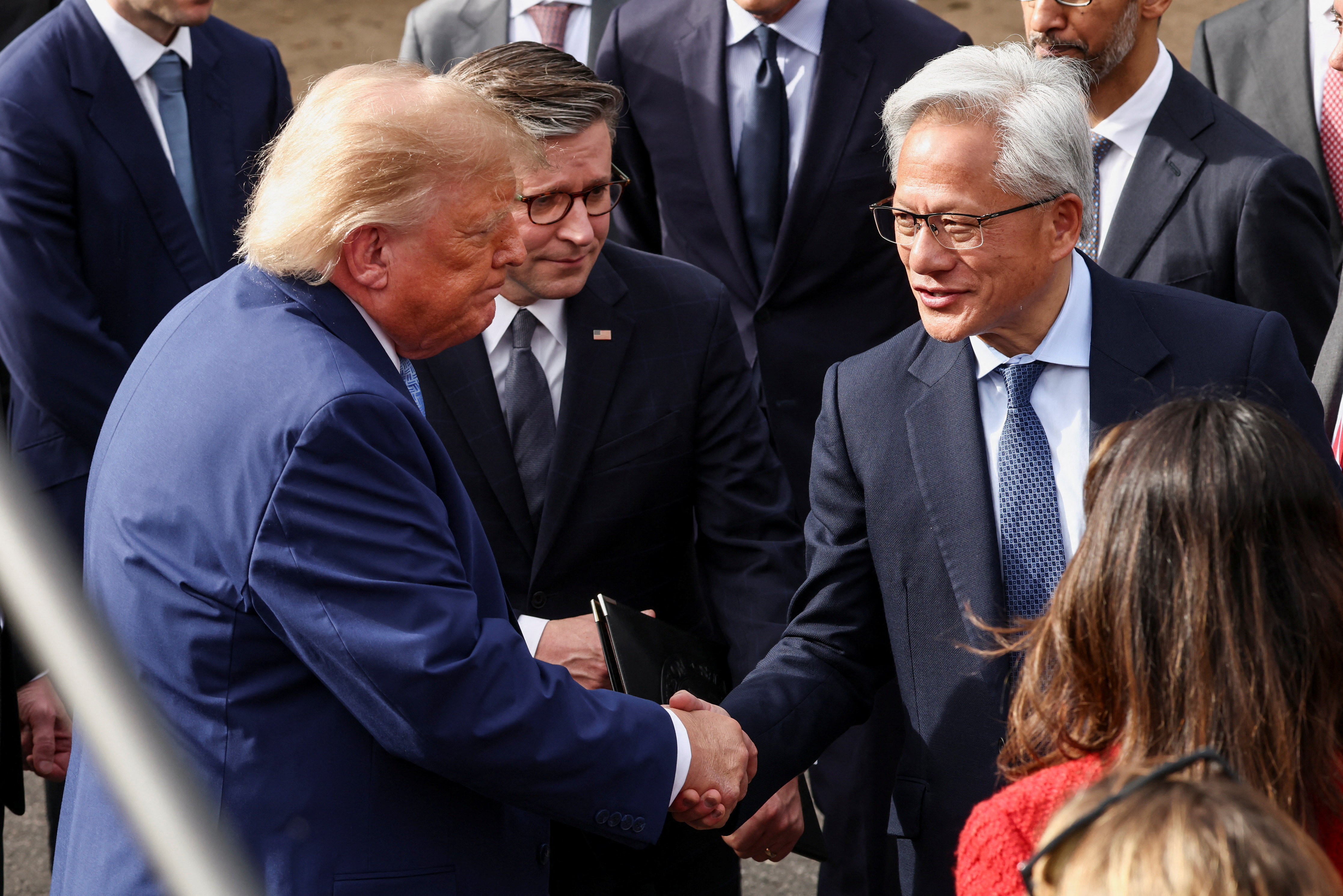 Donald Trump in Jensen Huang, Nvidia.
