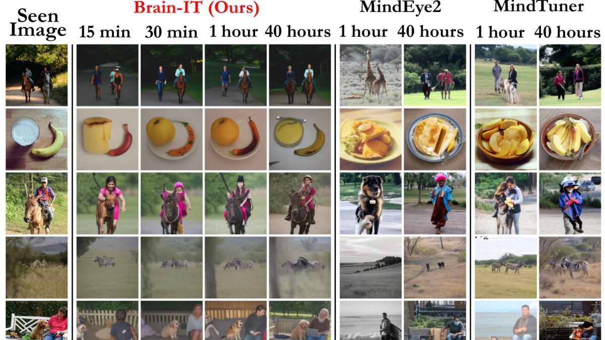 Primerjava slik, ki so jih v različnih časih ustvarili Brain IT, Mind Eye2 in MindTuner