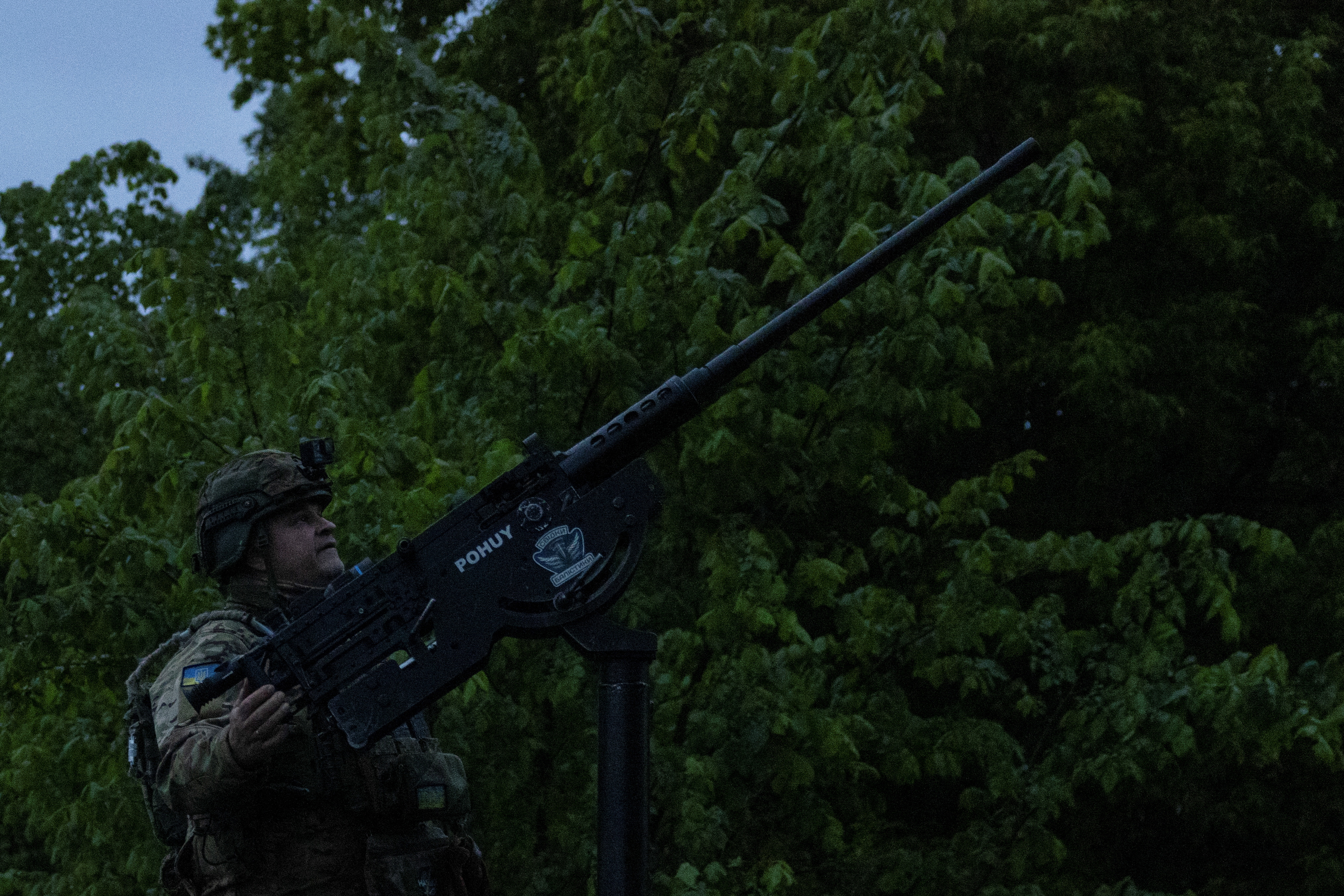 Ukrajinski vojak v kijevski regiji, ki skrbi za protizračno obrambo