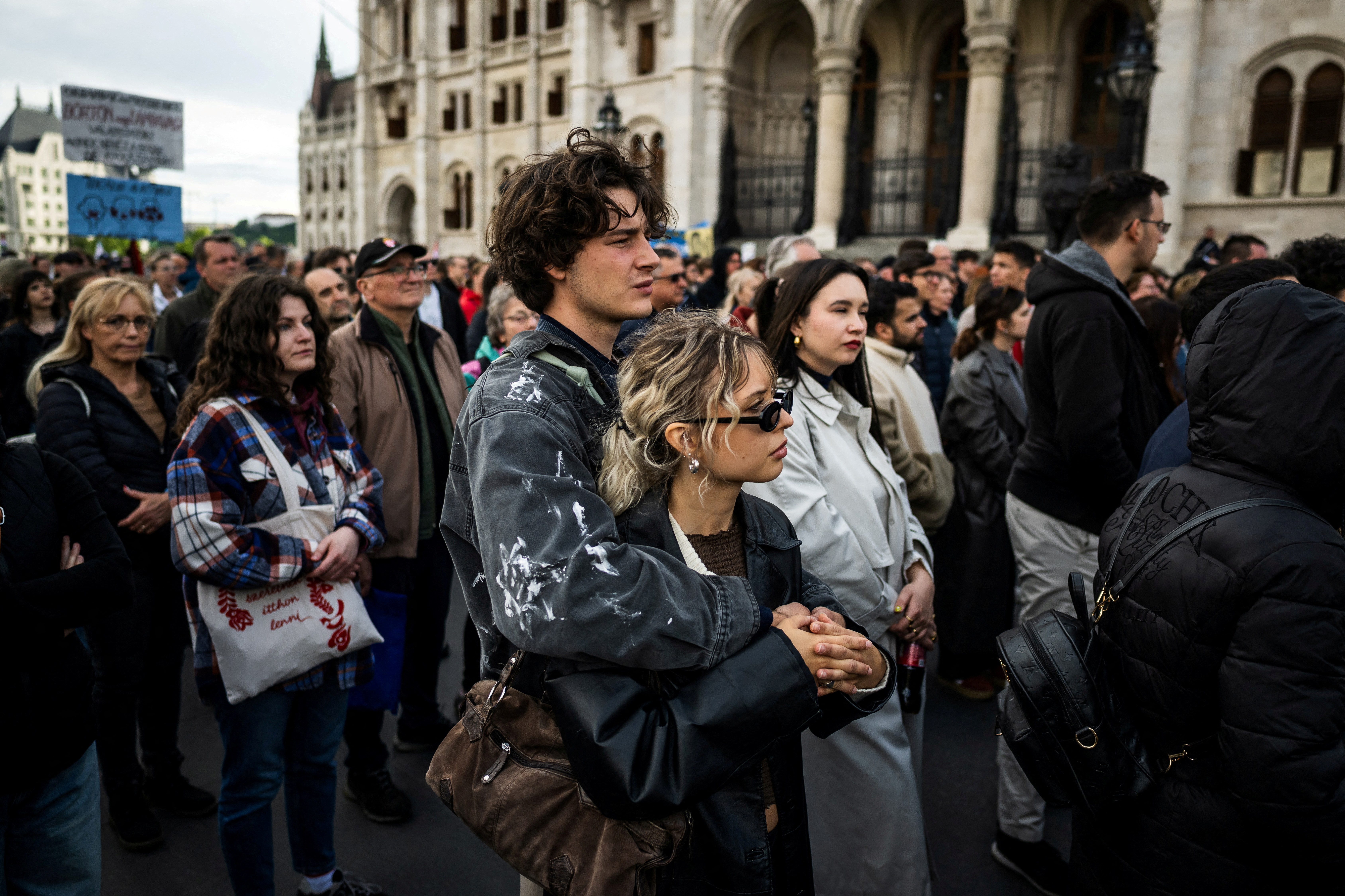 Protest v Budimpešti proti zakonu o sankcioniranju nevladnih organizacij in medijev