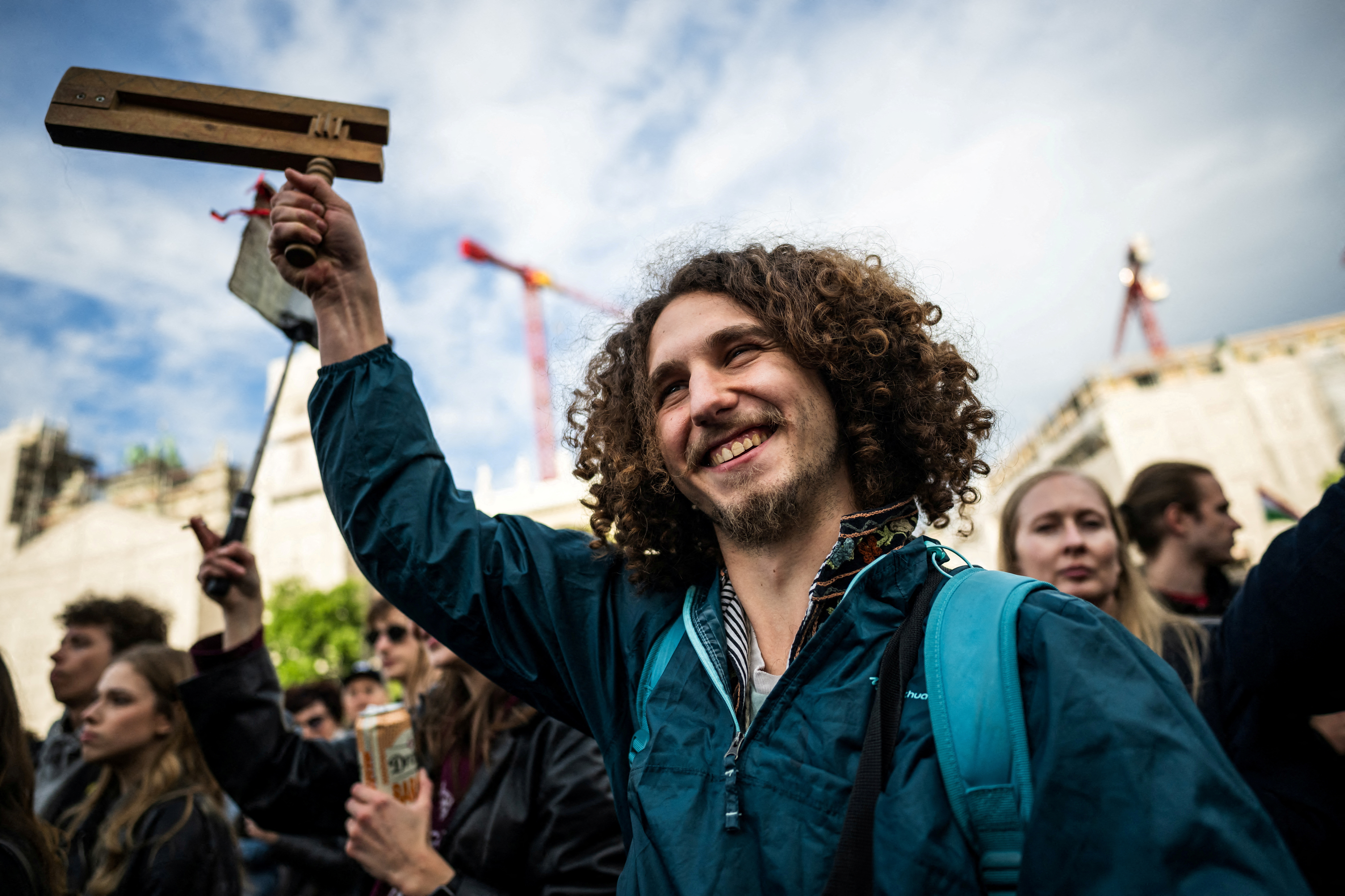 Protest v Budimpešti proti zakonu o sankcioniranju nevladnih organizacij in medijev