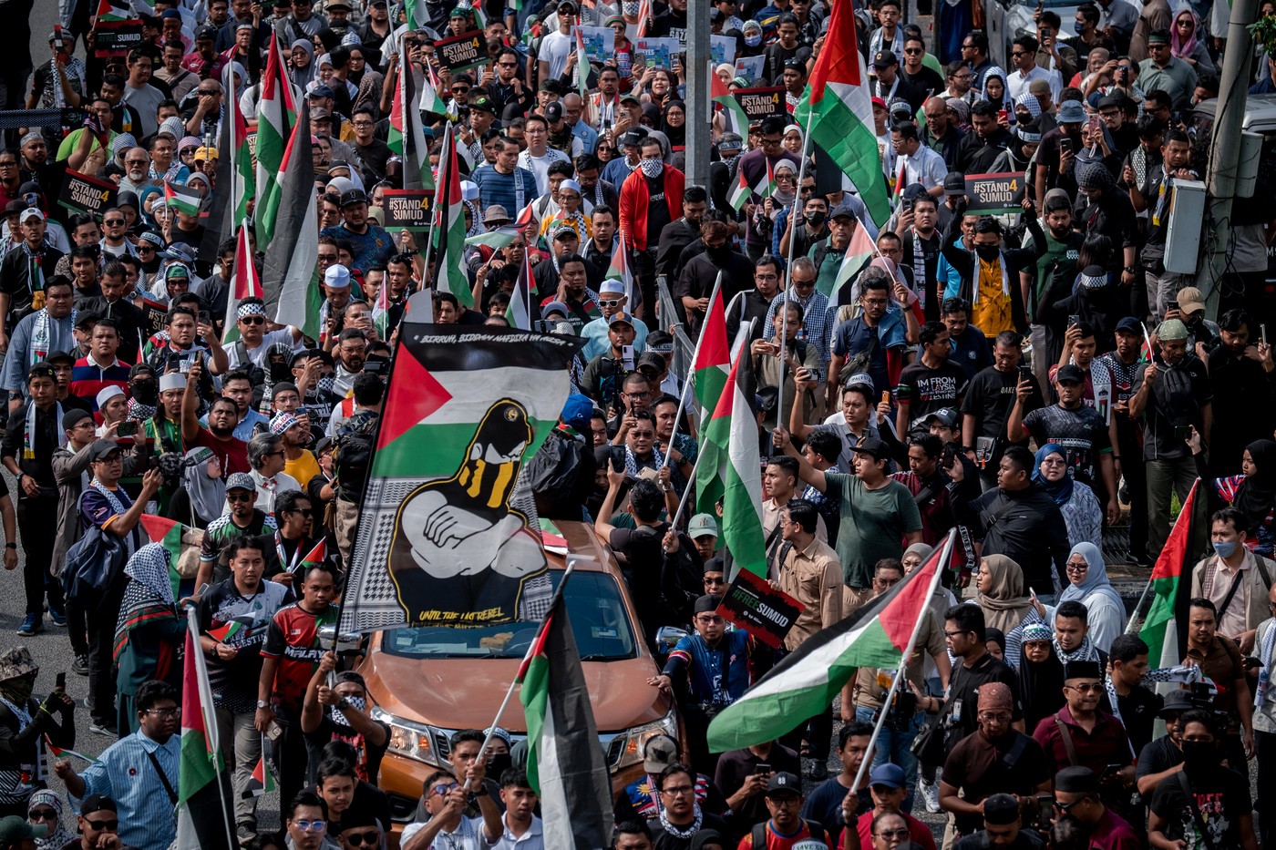 Protest v podpodo humanitarni flotiliji v Maleziji