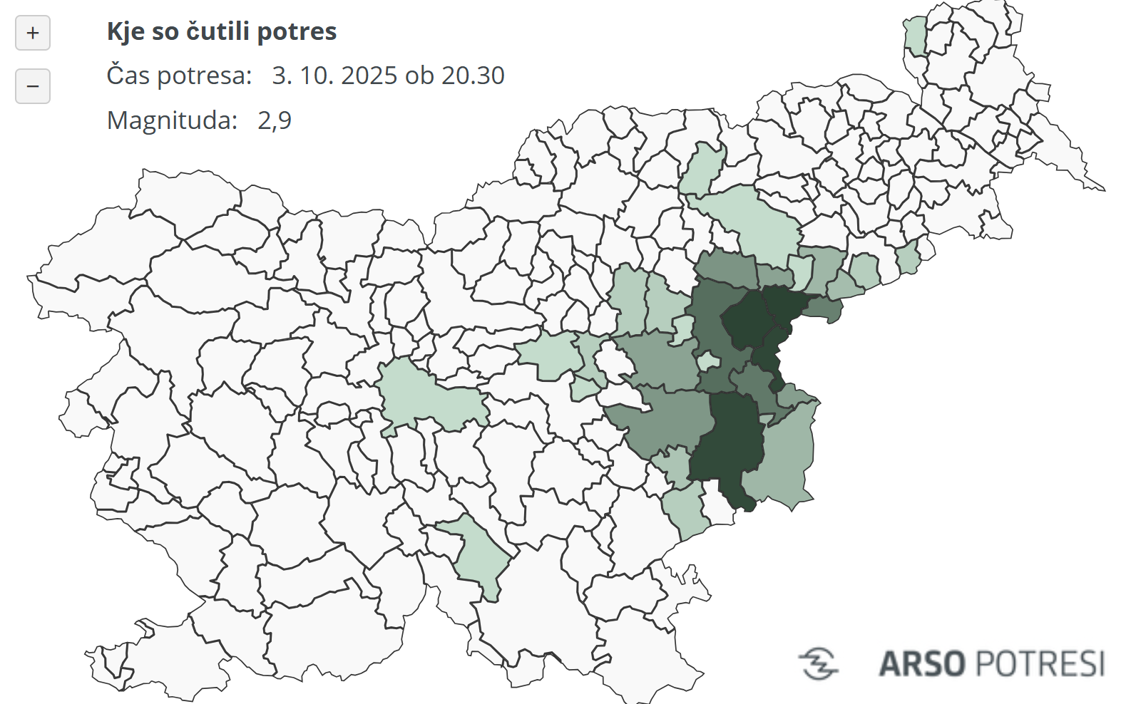 Potres v okolici Šmarja pri Jelšah
