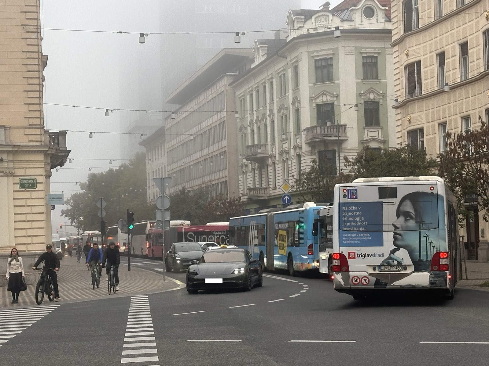 Gneča med Gosposvetsko in Slovensko cesto