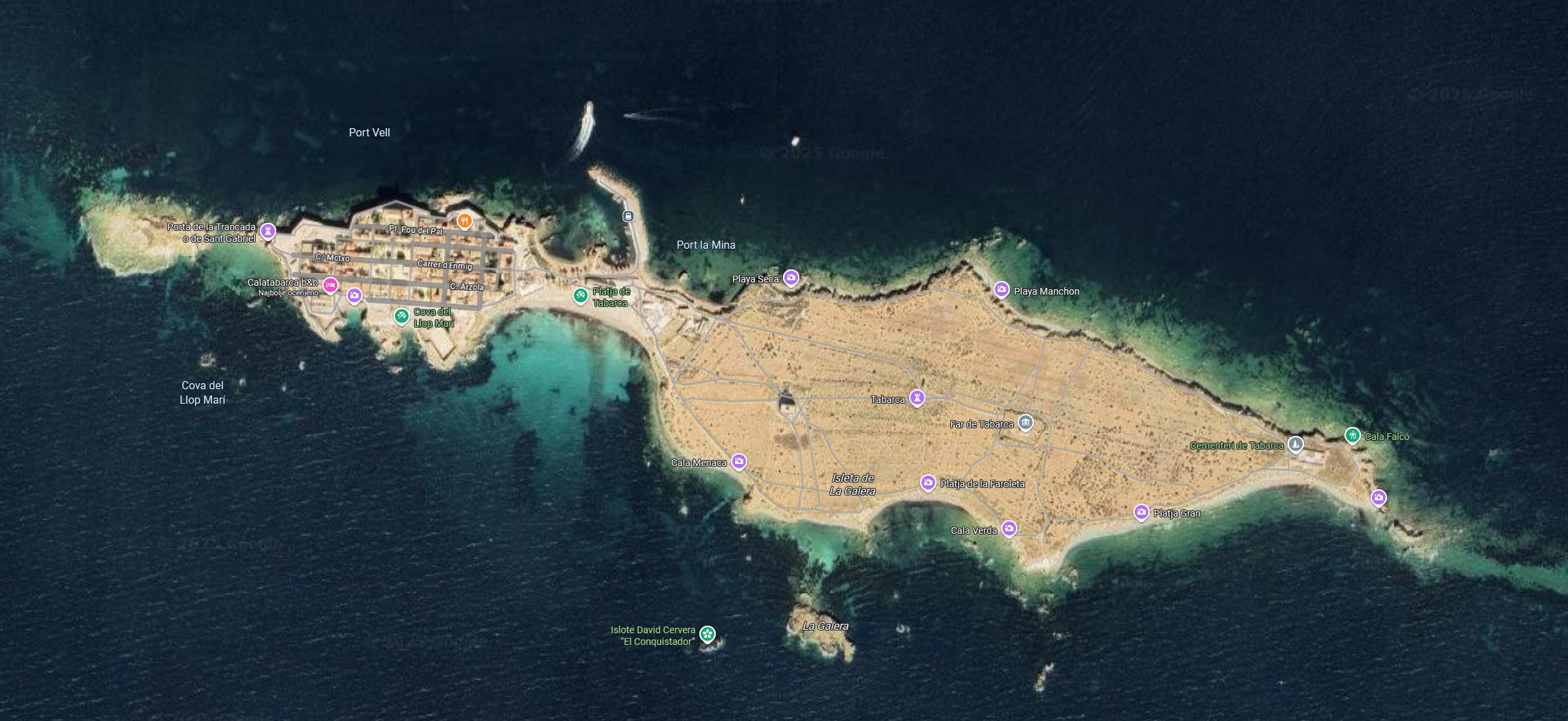 Posnetek zaslona, otok Tabarca, Španija