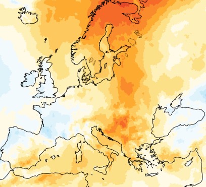Temperatura september 2025, Evropa