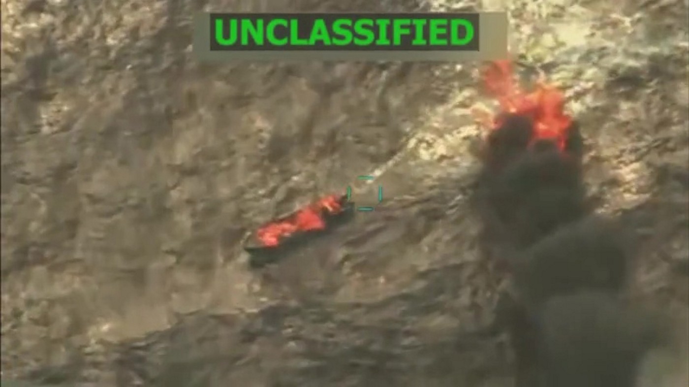 Posnetek venezuelskega čolna po napadu ameriške vojske