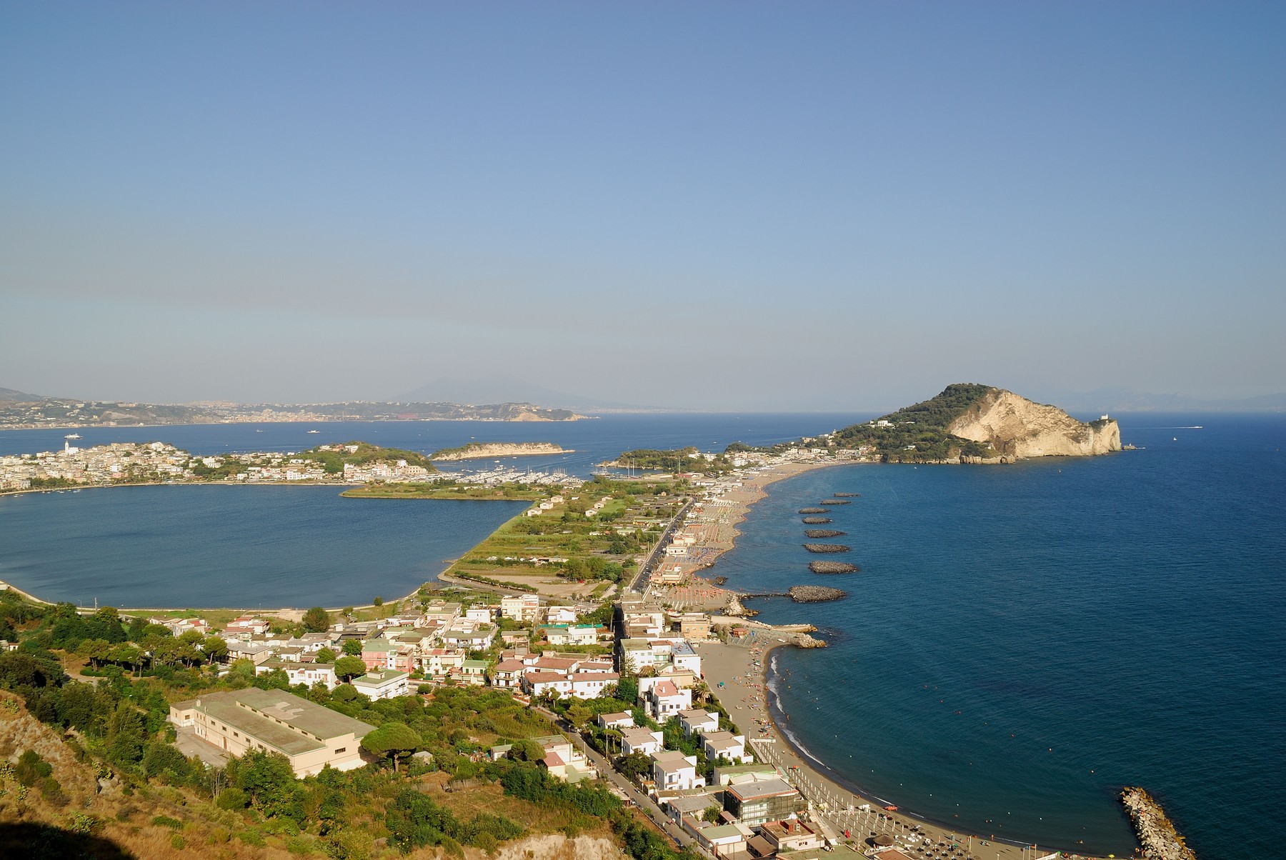 Campi Flegrei,Campania,Italy,Cape Miseno and the beach of Miliscola in the summer,Image: 34695935, License: Rights-managed, Restrictions: , Model Release: no