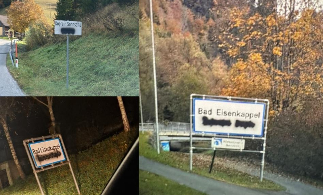 Neznanci na avstrijskem Koroškem poškodovali dvojezične table