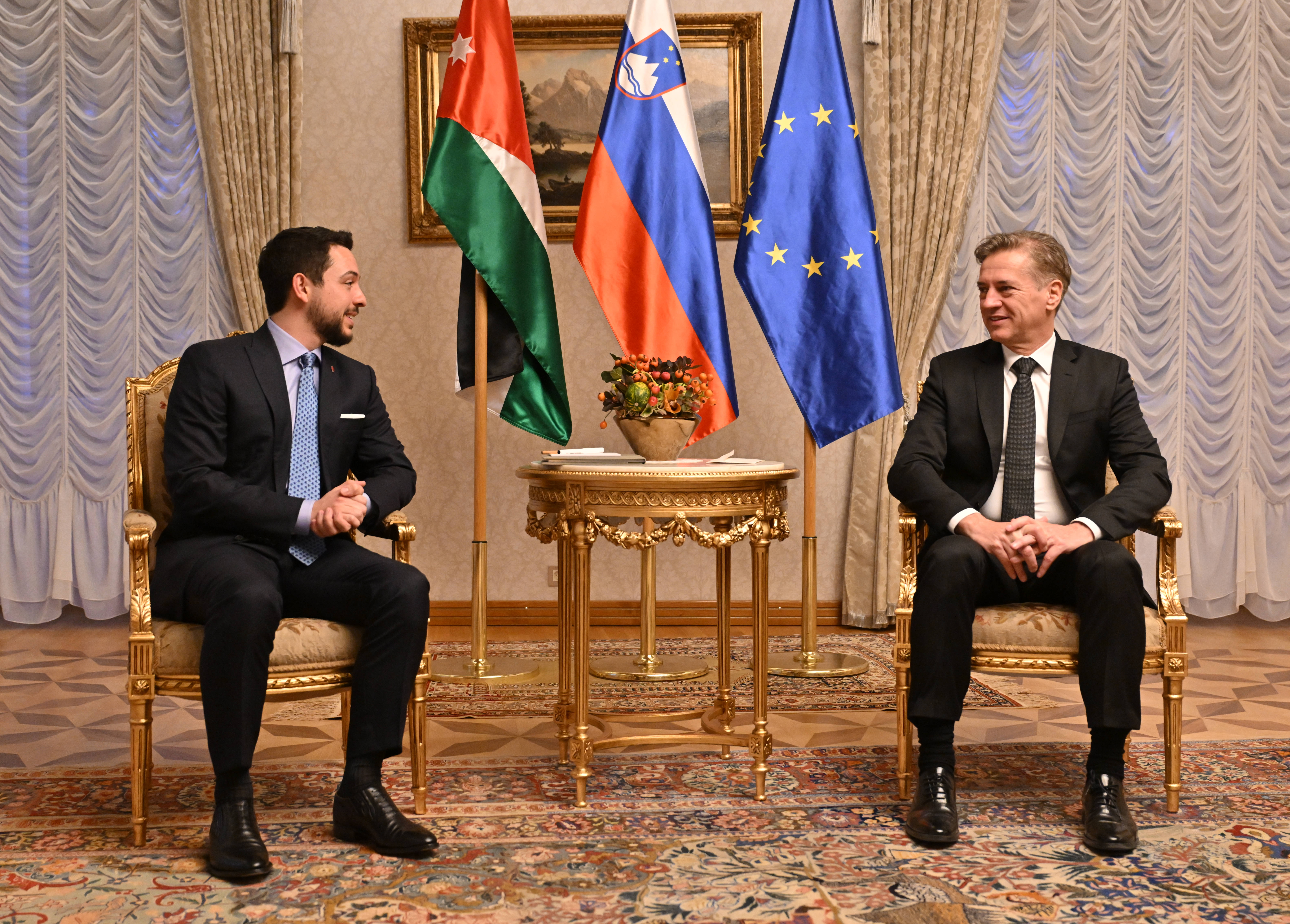 Robert Golob na Brdu pri Kranju sprejel princa Huseina Al Huseina bin Abdulaha II.