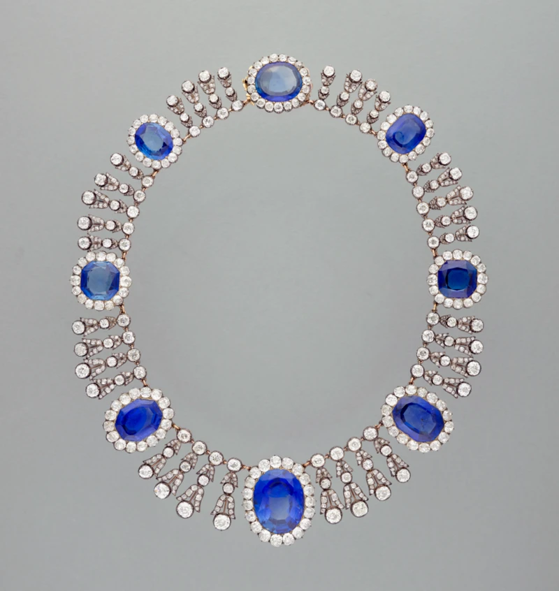 Ogrlica s safirji in diamanti, ki jo je nosila kraljica Marie-Amélie