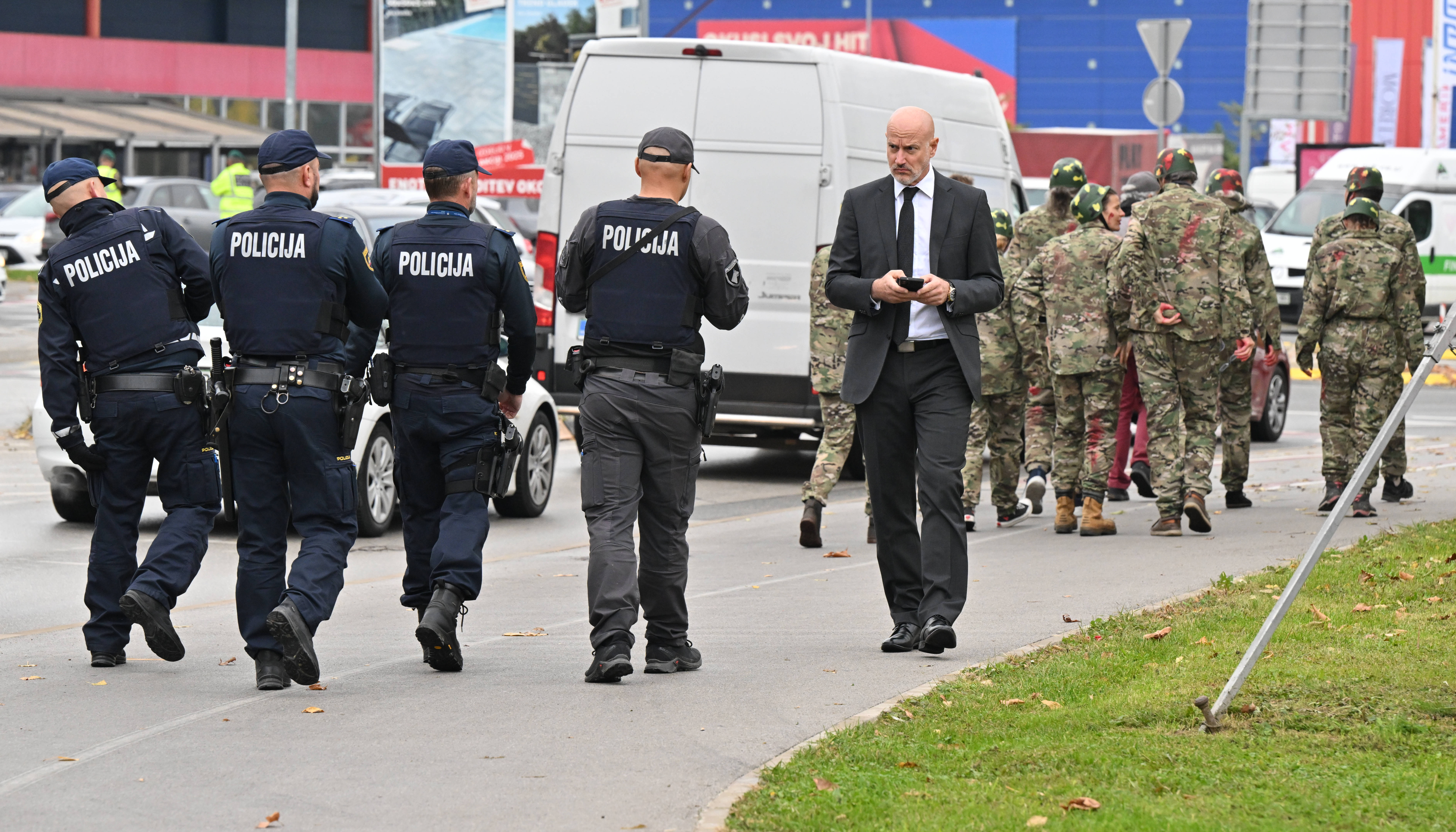 Protest Gibanja za pravice Palestincev na obrambnem sejmu Sidec v Celju