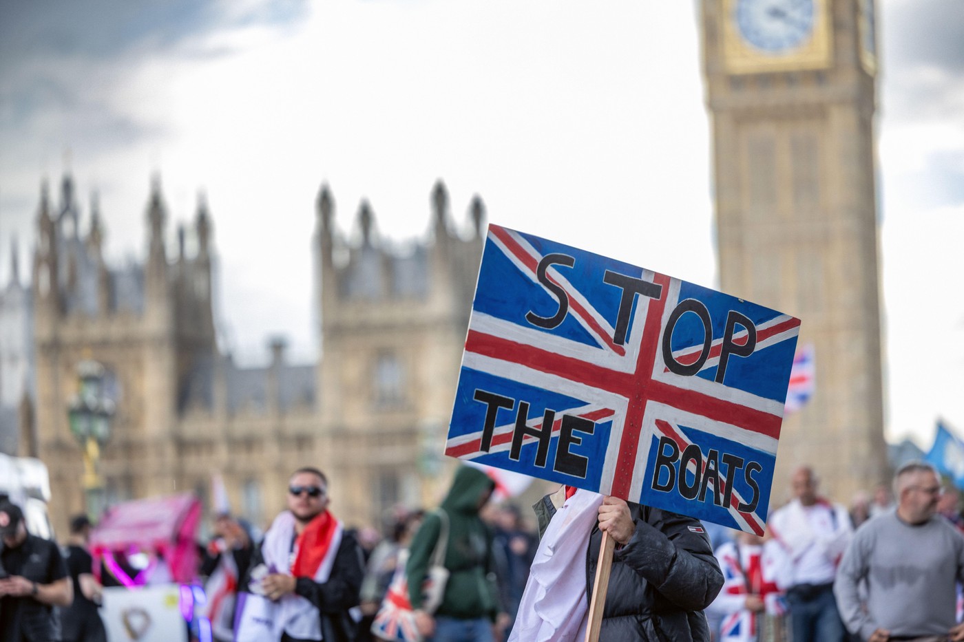 Protimigrantski protest v Londonu
