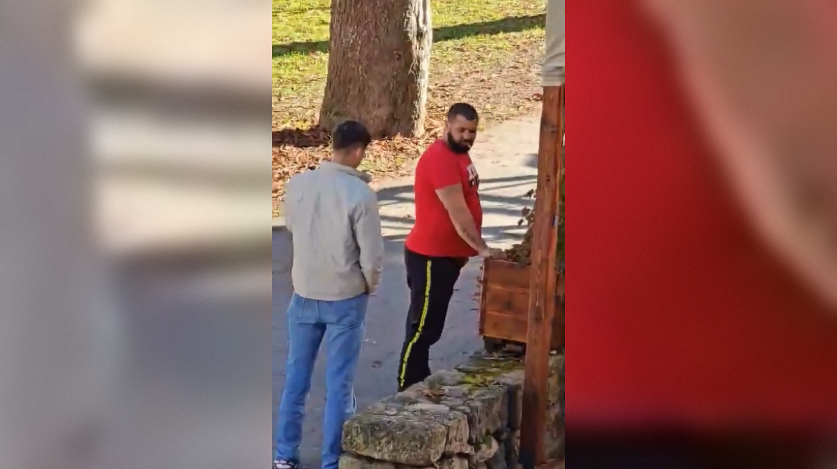 Pijani moški pred LokalPatriotom