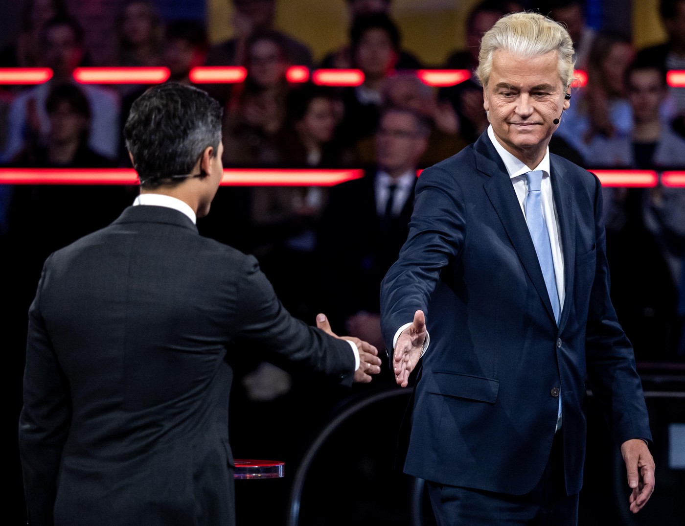 Geert Wilders in Rob Jetten na predvolilnem soočenju