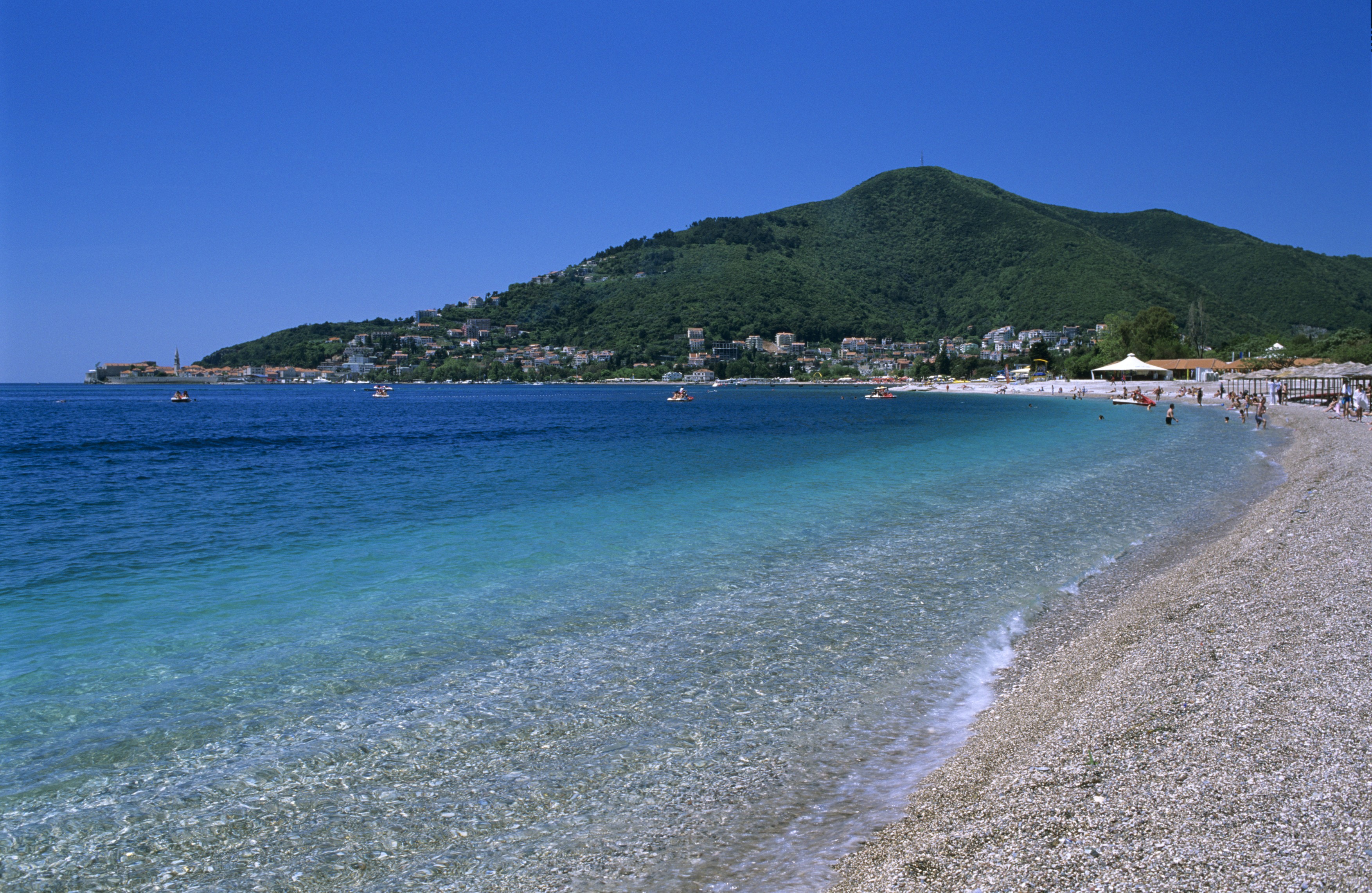 Slovenska Beach, Budva, The Budva Riviera, Montenegro, Europe,
