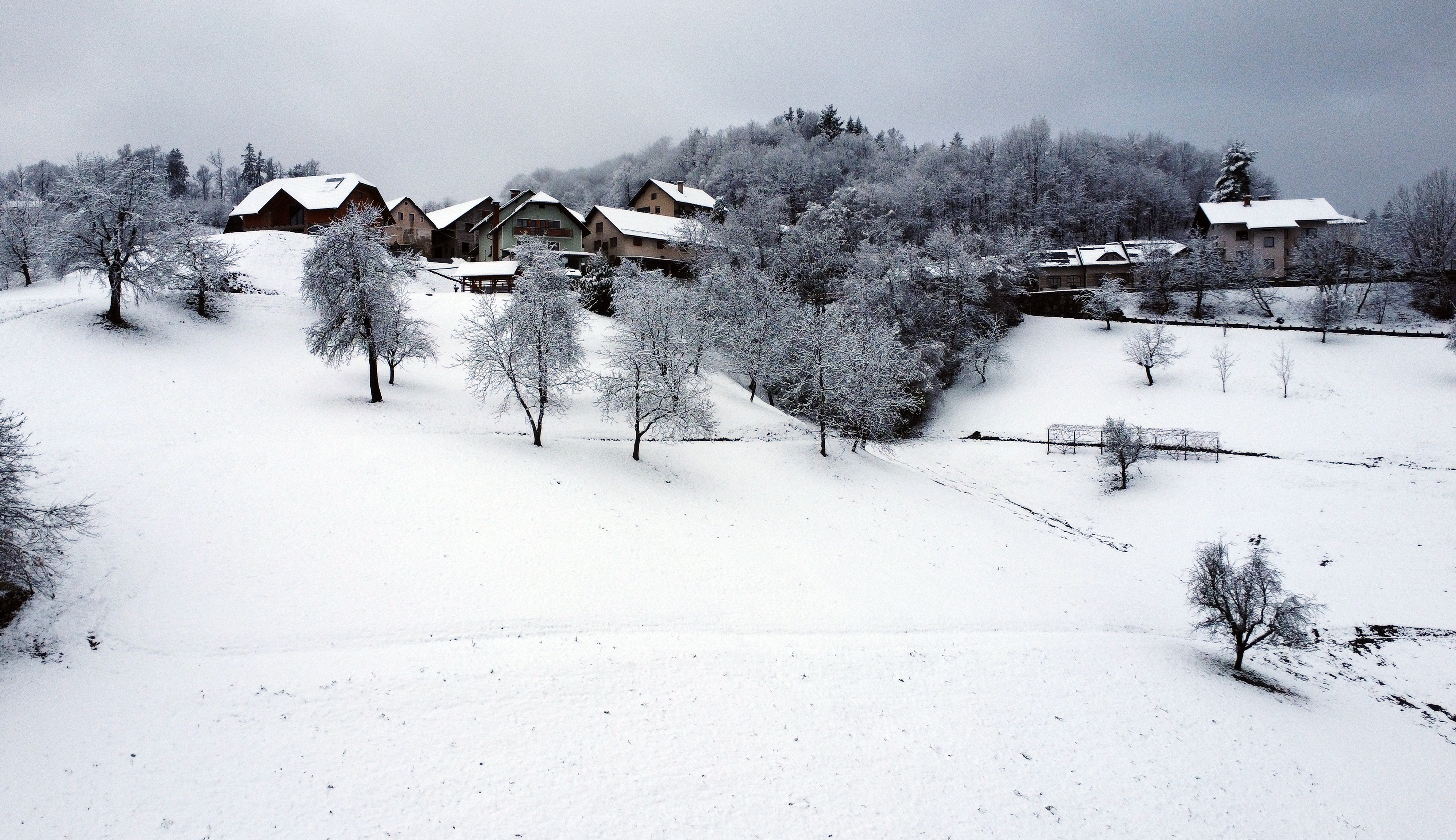 Slovenijo je pobelila snežna odeja