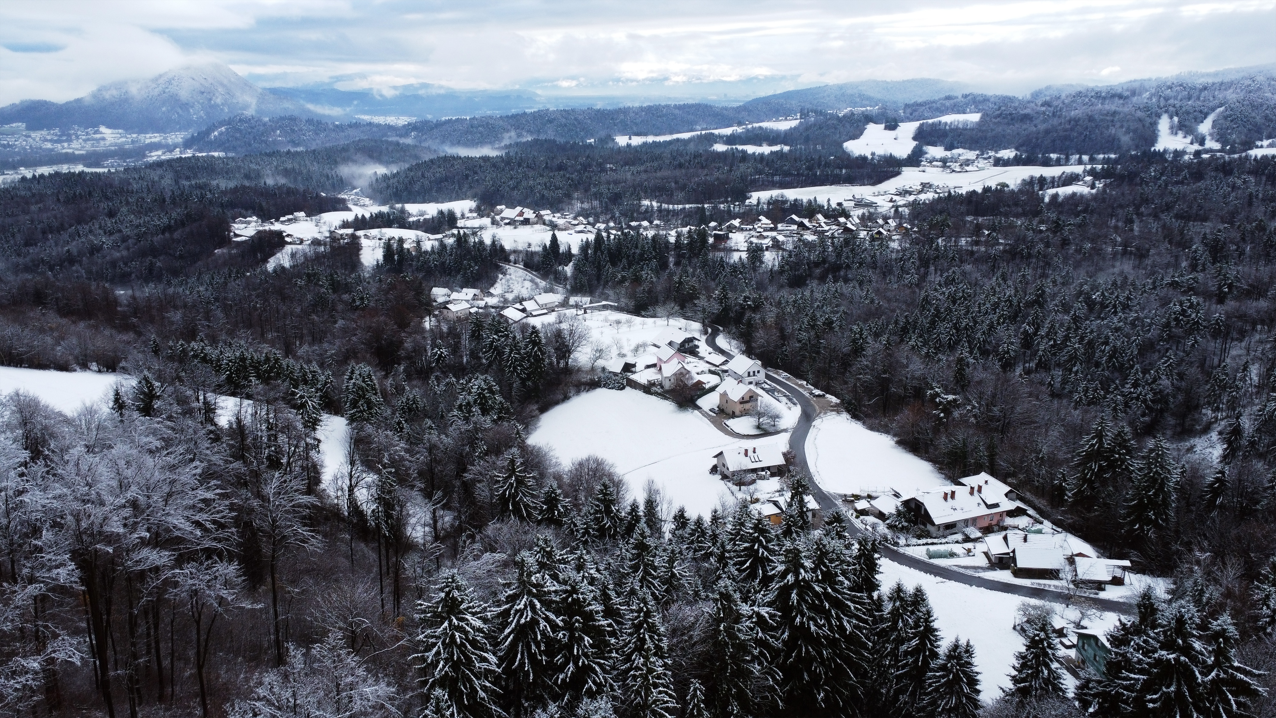 Slovenijo je pobelila snežna odeja