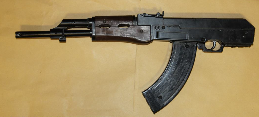 Puška, ki so jo v romskem naselju Šmihel zasegli 22-letniku