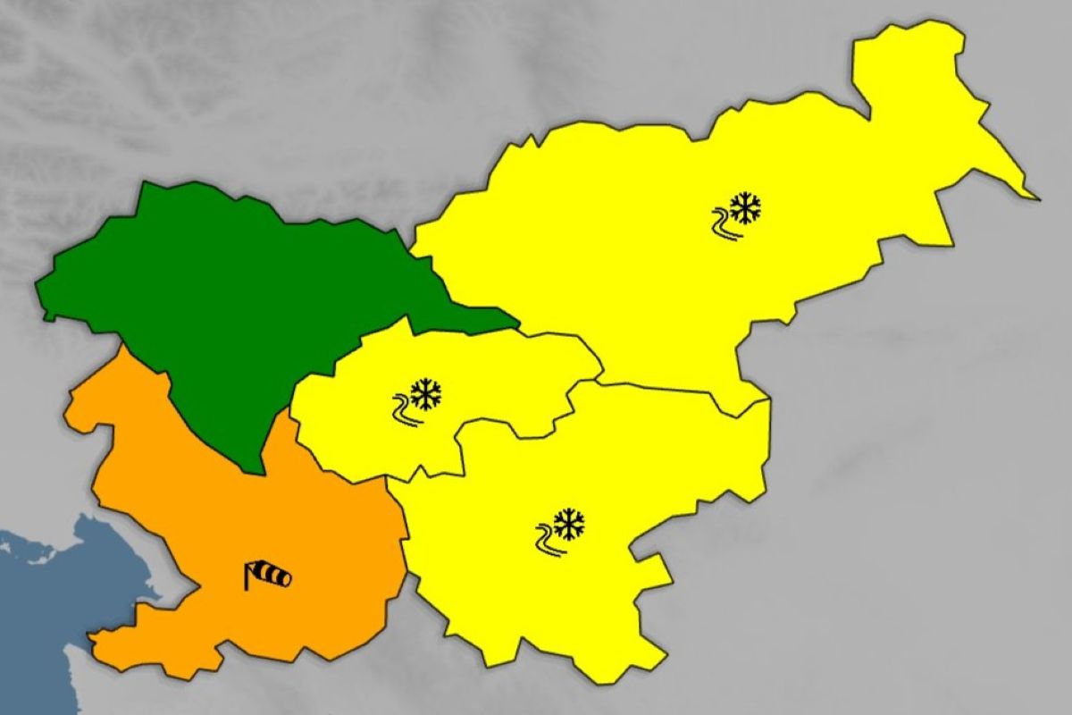 Oranžno opozorilo pred burjo na Pirmorskem