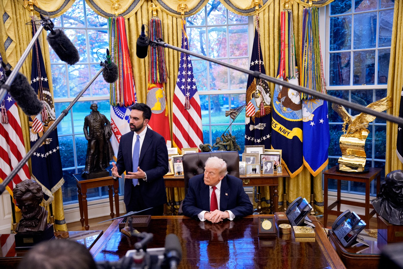 Donald Trump in Zohran Mamdani v Ovalni pisarni