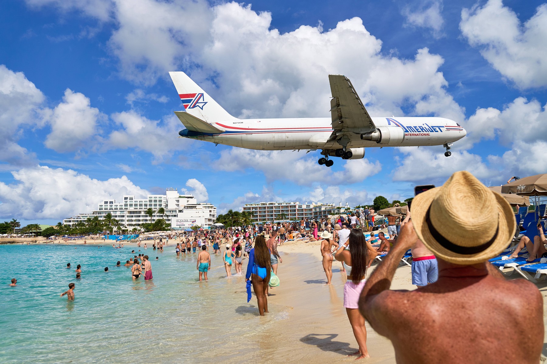 Plaža Maho na karibskem otoku Saint Martin