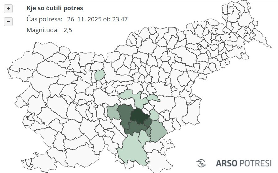 Potres v okolici Žužemberka